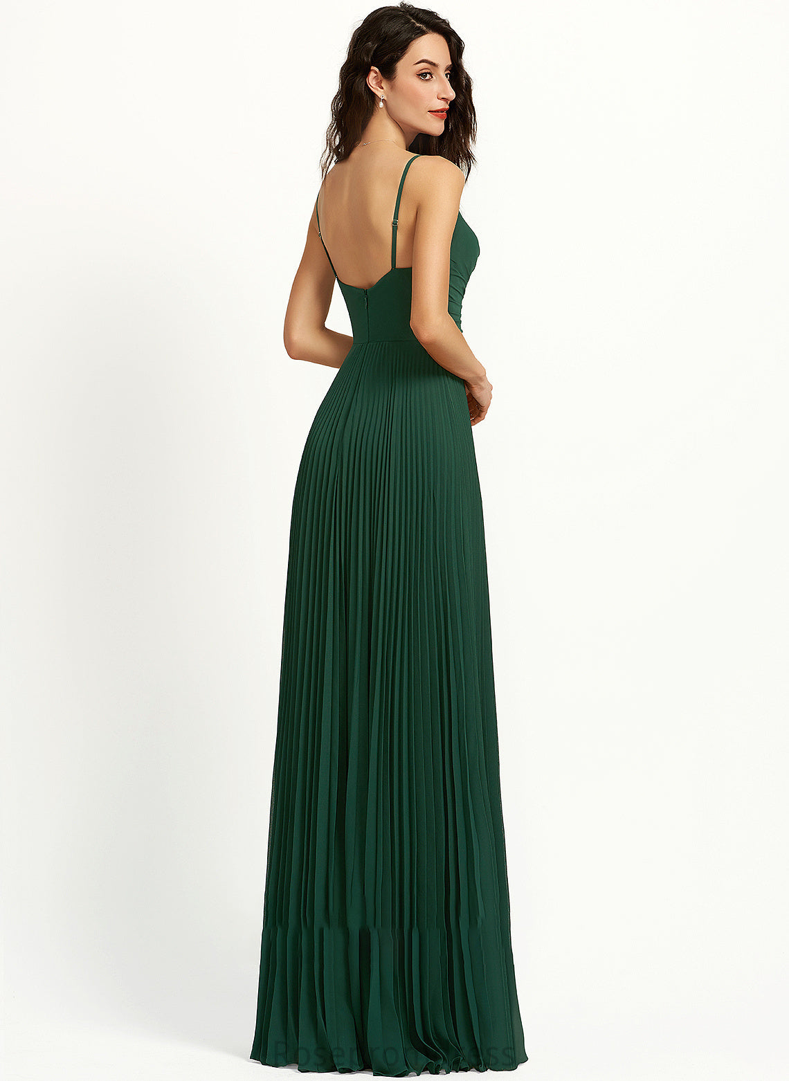 Prom Dresses Pleated Corinne Floor-Length A-Line V-neck With