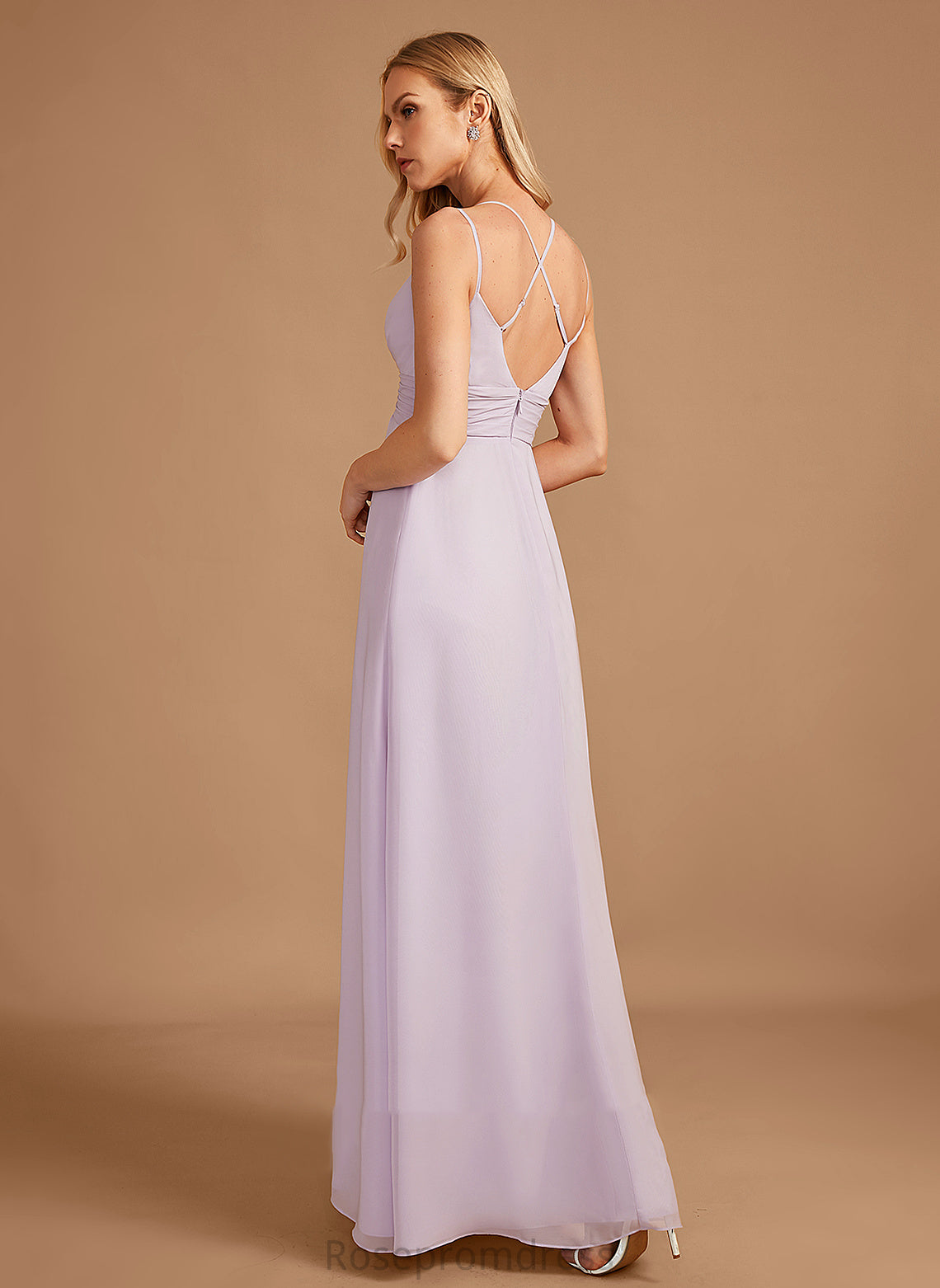 Fabric Silhouette Embellishment Length V-neck Neckline Floor-Length Ruffle A-Line Sanaa Knee Length V-Neck Bridesmaid Dresses