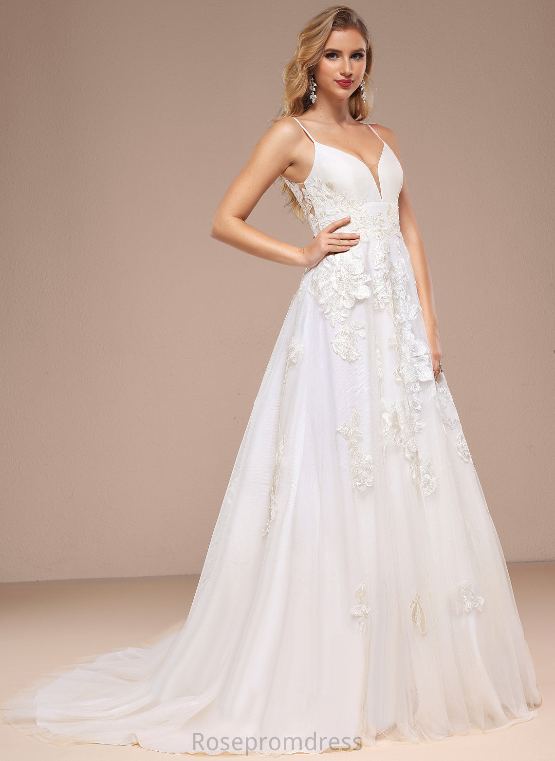 Court Dress Sequins Lace With V-neck Wedding Viola Ball-Gown/Princess Wedding Dresses Train Tulle