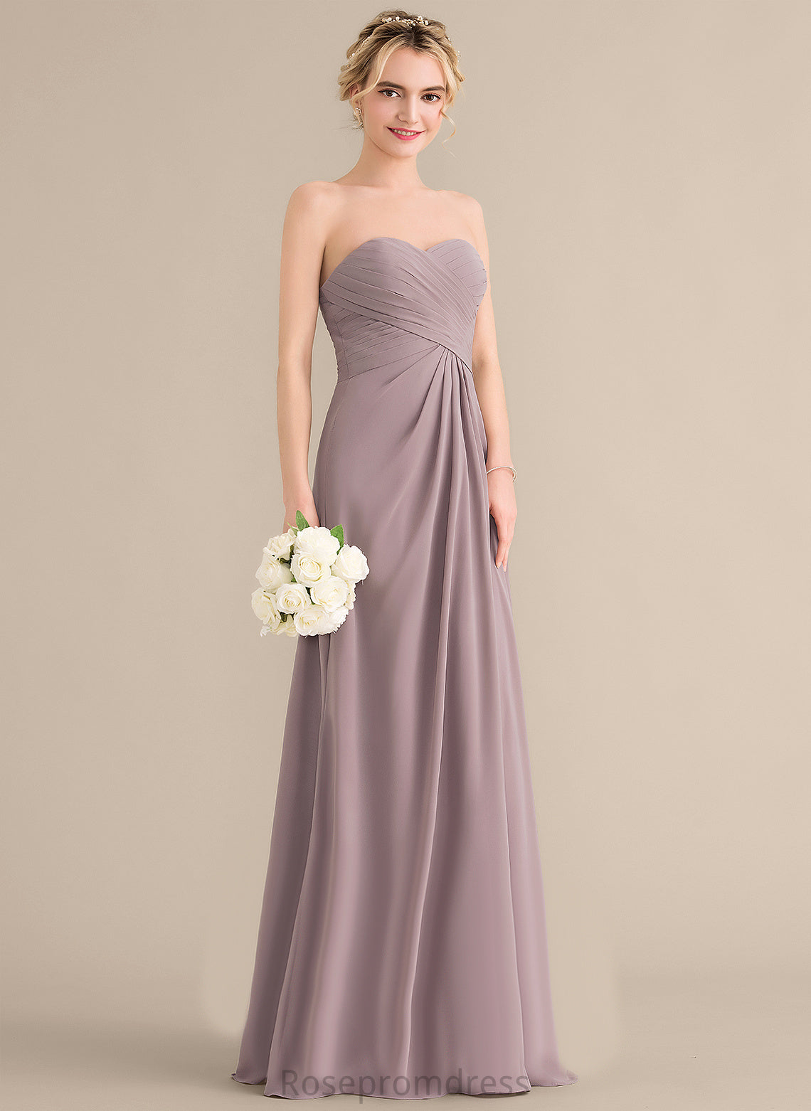 Silhouette Length Sweetheart Neckline Fabric Floor-Length A-line Straps&Sleeves Donna Natural Waist Sleeveless A-Line/Princess Bridesmaid Dresses