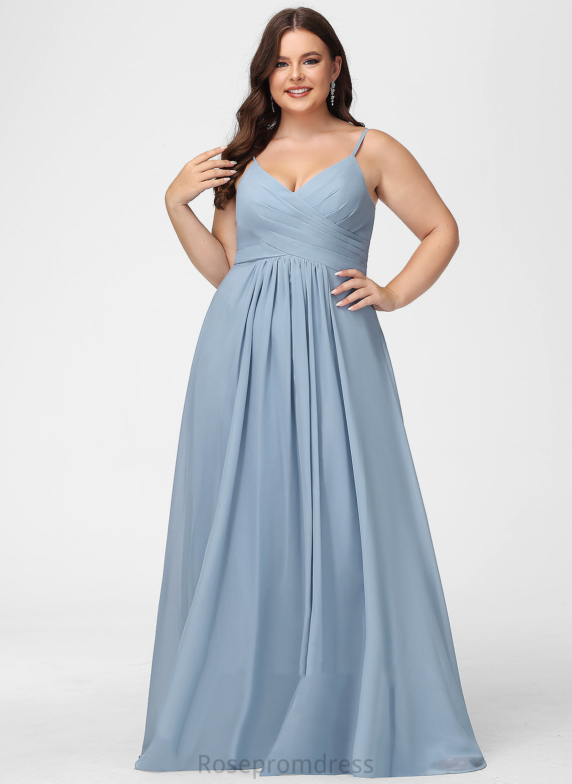 V-neck Pleated Length A-Line Silhouette Neckline Embellishment Floor-Length Fabric Molly Floor Length V-Neck Bridesmaid Dresses