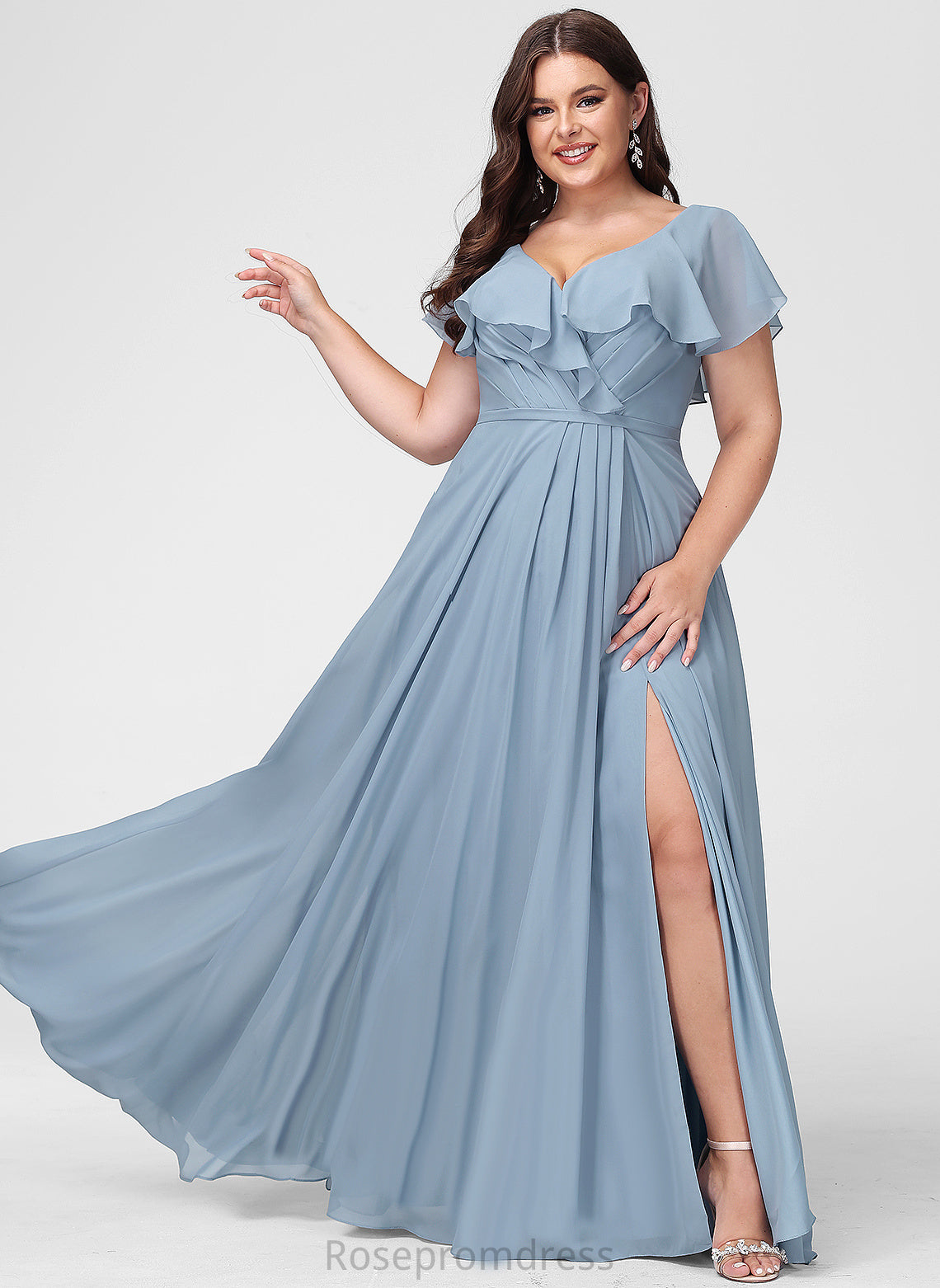 Length A-line Floor-Length Fabric Neckline V-Neck Silhouette Straps&Sleeves Ally Bridesmaid Dresses