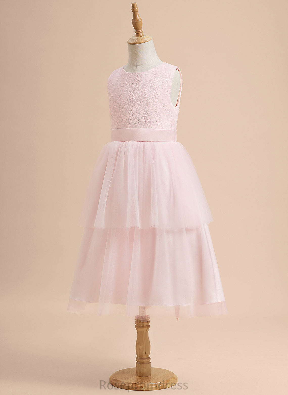 Satin/Tulle Neck Knee-length Scoop Girl Kelsey With A-Line Flower Girl Dresses - Dress Lace Sleeveless Flower