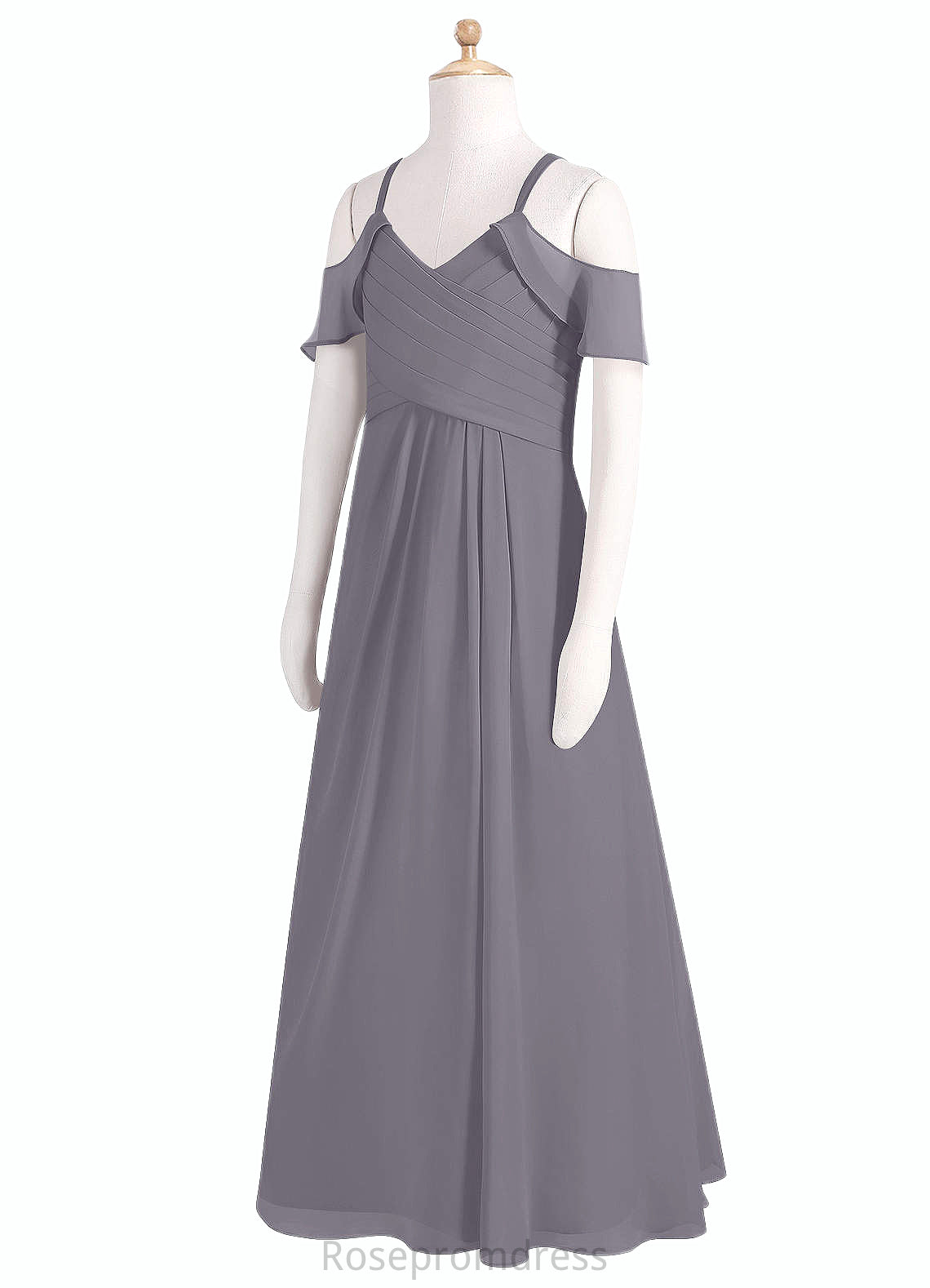 Arianna A-Line Off the Shoulder Chiffon Floor-Length Junior Bridesmaid Dress SRSP0020001