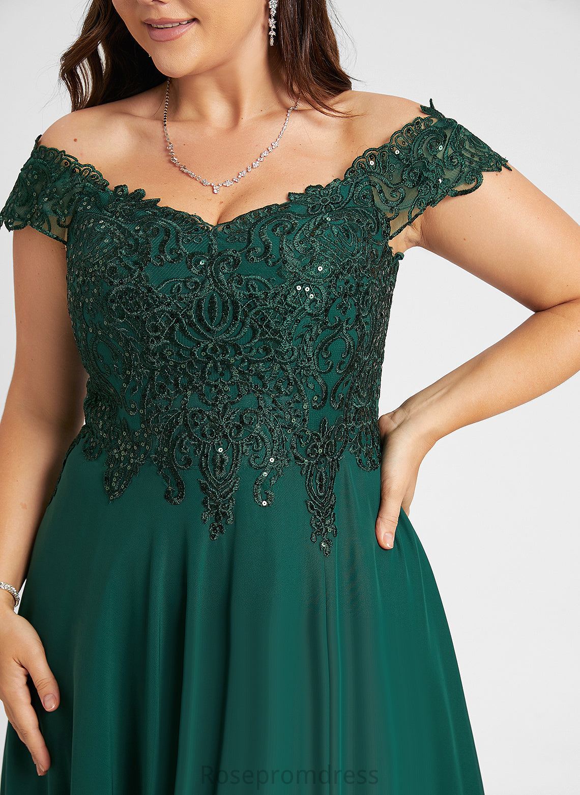 Chiffon Off-the-Shoulder Sequins Sweep A-Line Savanna Train Lace With Prom Dresses