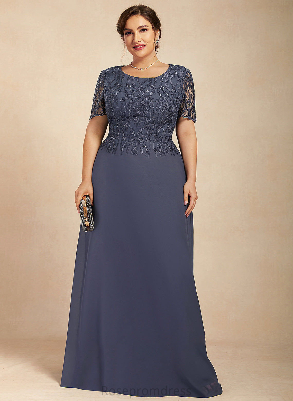 Dress Camryn Bride Neck Chiffon Mother of the Bride Dresses the Lace of Floor-Length Scoop Mother A-Line