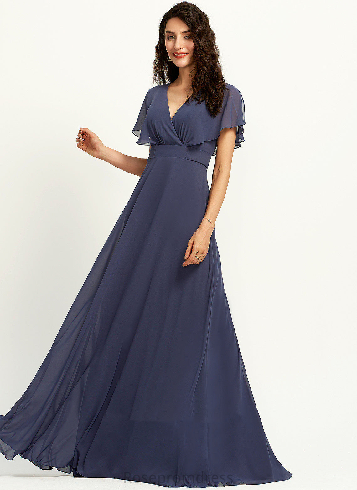 Neckline Straps Fabric Length Floor-Length A-Line V-neck Silhouette Cecilia Halter A-Line/Princess Floor Length Bridesmaid Dresses