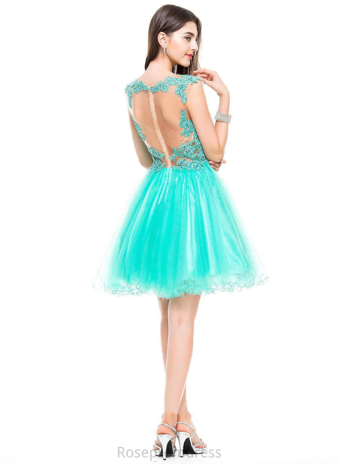 Sequins Beading Dress With Tulle Lace Appliques Short/Mini Homecoming Dresses Melany Sweetheart Homecoming A-Line