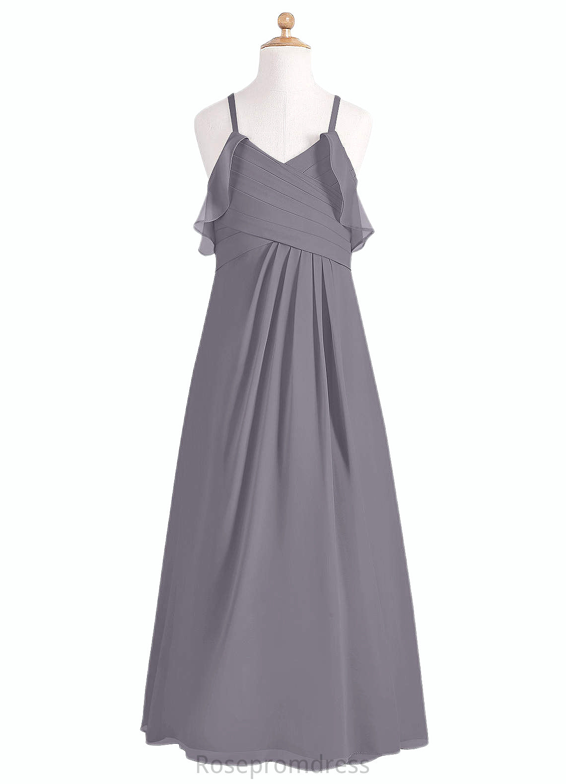 Arianna A-Line Off the Shoulder Chiffon Floor-Length Junior Bridesmaid Dress SRSP0020001