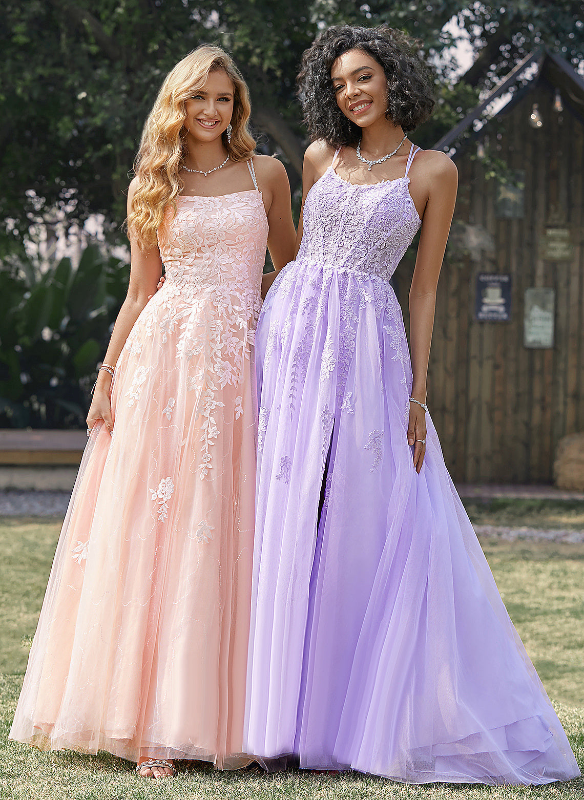 Tulle Scoop Prom Dresses Sequins Sweep With Mayra Train Ball-Gown/Princess Lace