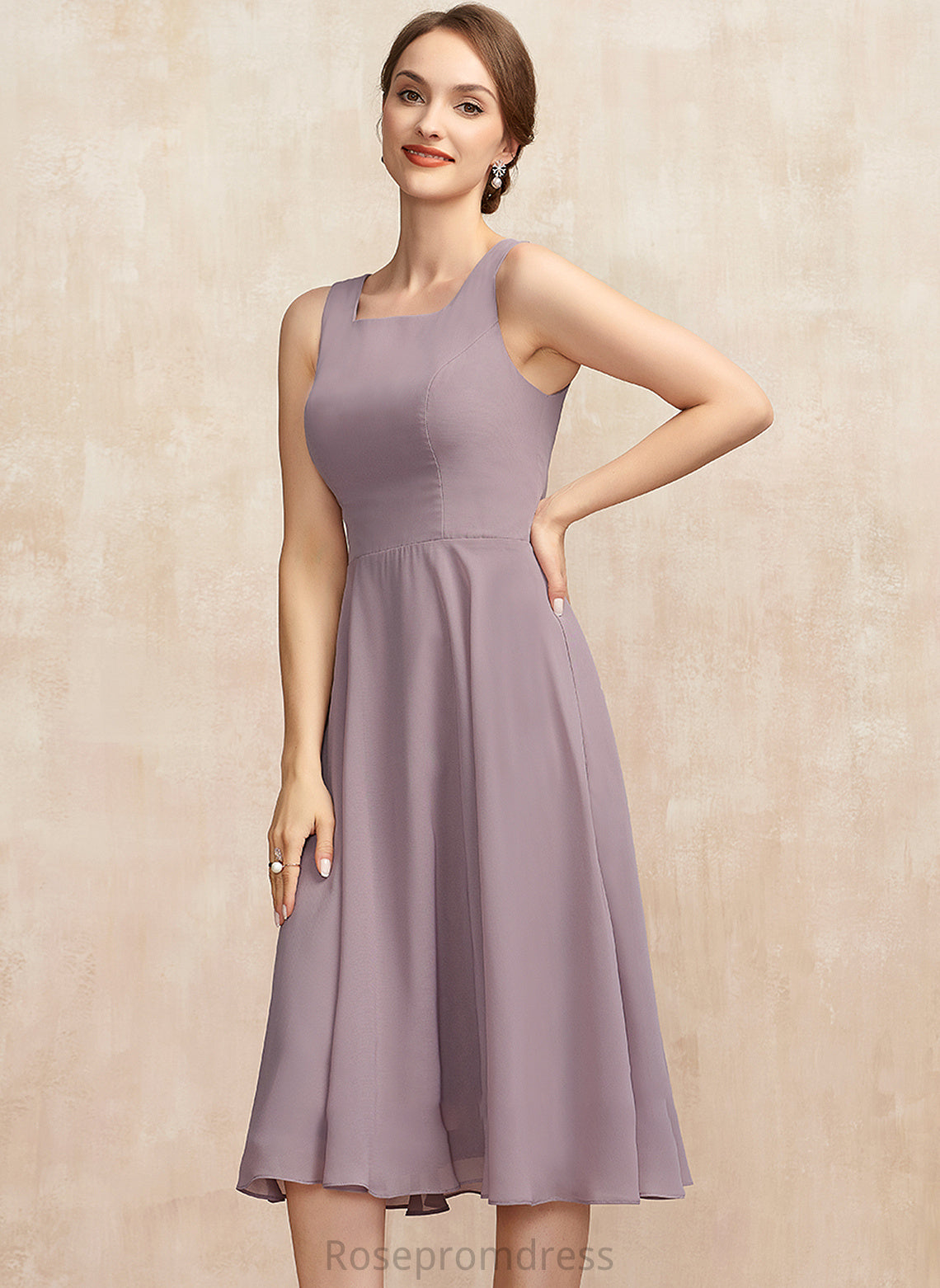 Neckline Mother of the Bride Dresses Chiffon Dress Genesis Mother of Bride Square A-Line Knee-Length the