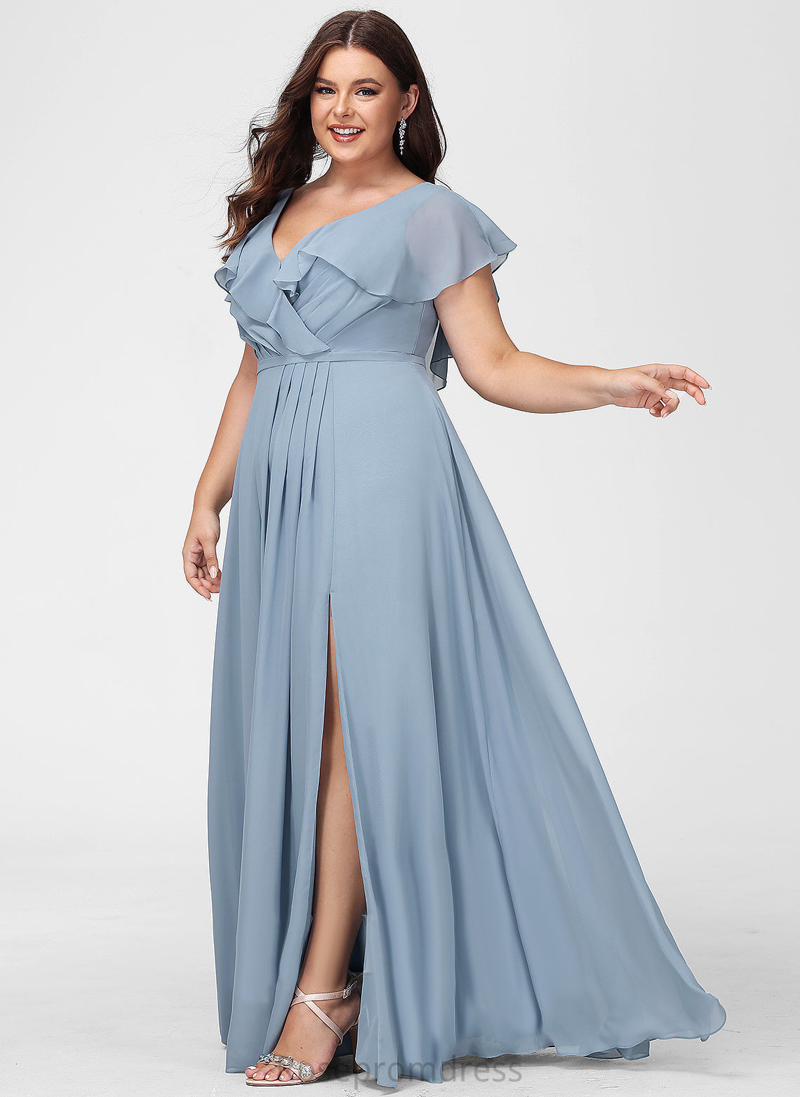 Length A-line Floor-Length Fabric Neckline V-Neck Silhouette Straps&Sleeves Ally Bridesmaid Dresses