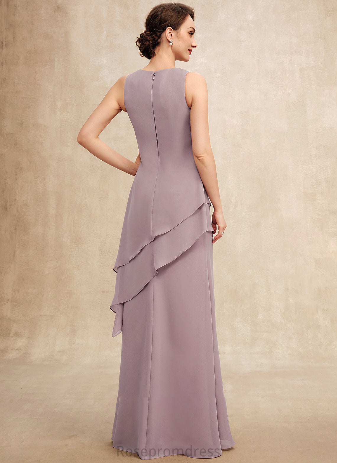 Alexa Dress Neck Scoop Floor-Length With Beading Mother of the Bride Dresses of the Bride Chiffon A-Line Mother