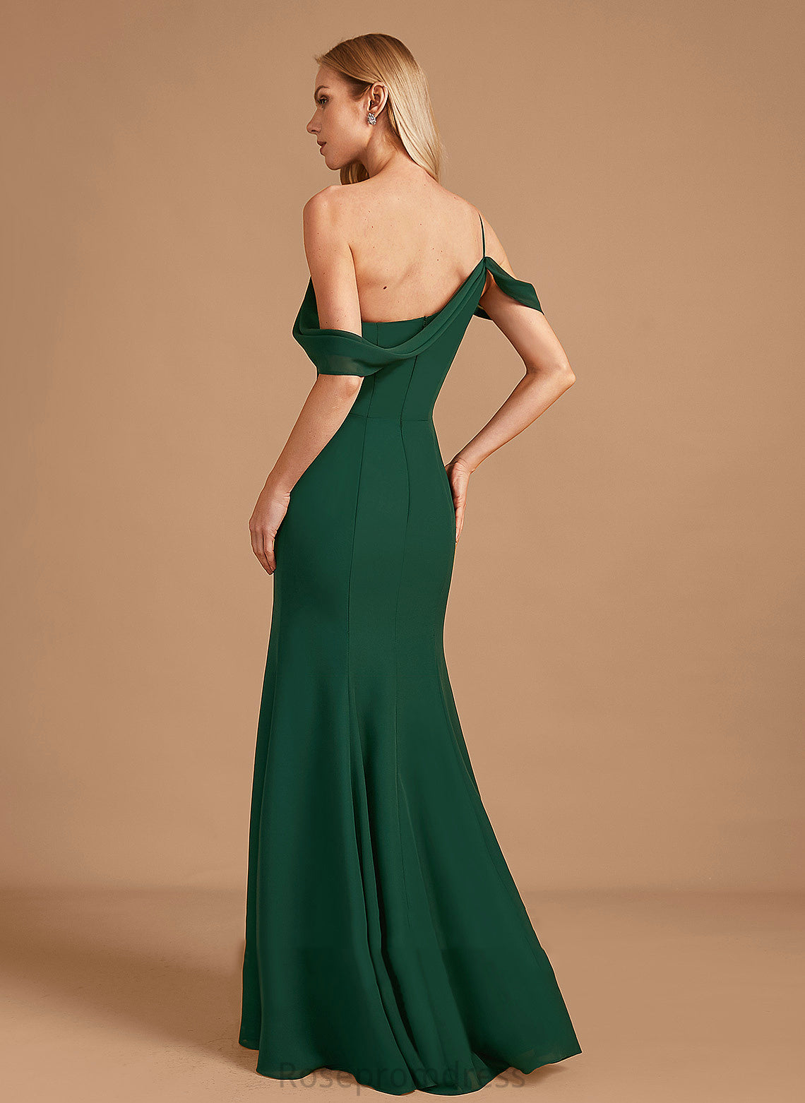 Trumpet/Mermaid Length Floor-Length SplitFront One-Shoulder Fabric Embellishment Silhouette Neckline Karissa A-Line/Princess Sleeveless Bridesmaid Dresses