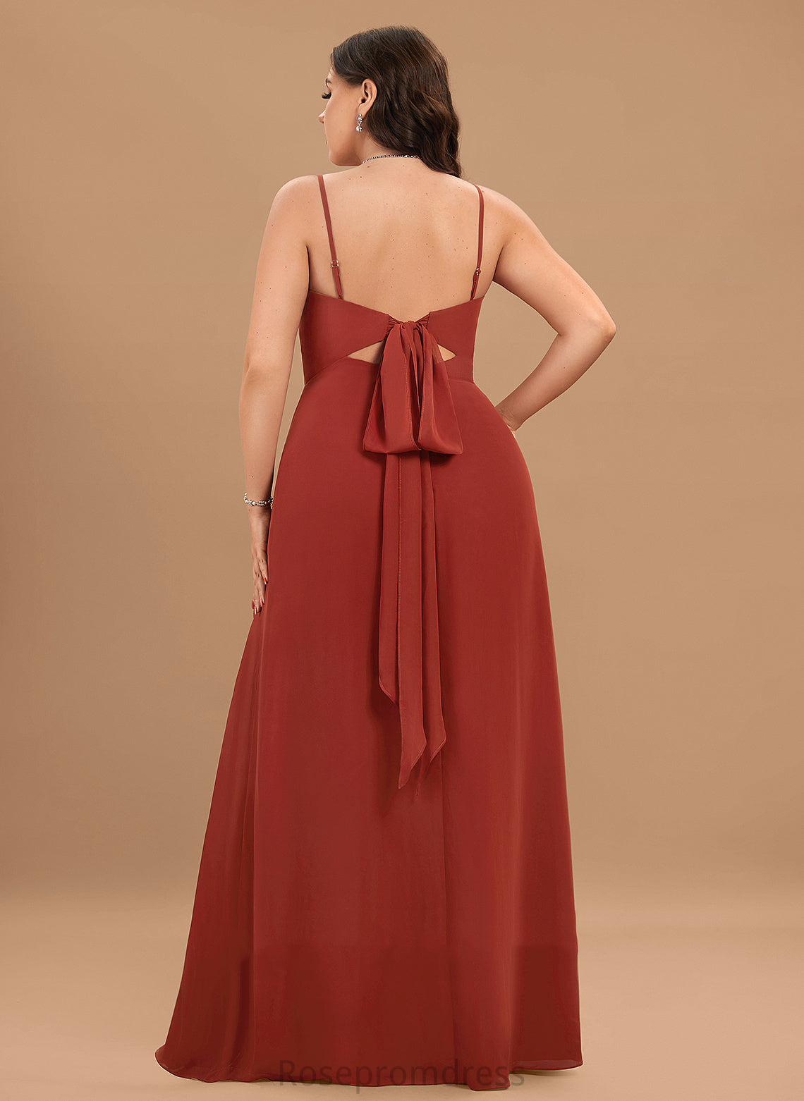 SplitFront Neckline SquareNeckline Sheath/Column Fabric Floor-Length Embellishment Length Silhouette Mckinley Spaghetti Staps Sleeveless Bridesmaid Dresses