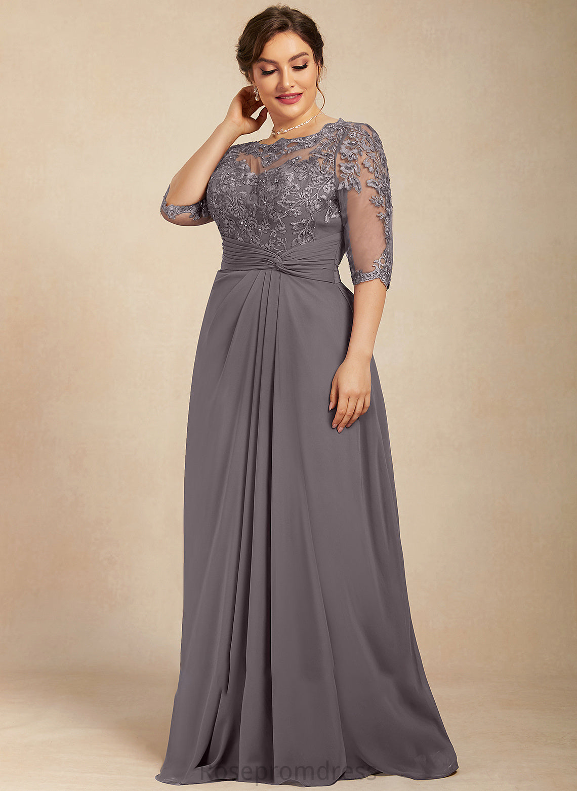 Chiffon the Mother of the Bride Dresses Beading Lace Mother Scoop Neck Bride Lana A-Line Floor-Length With of Dress Sequins