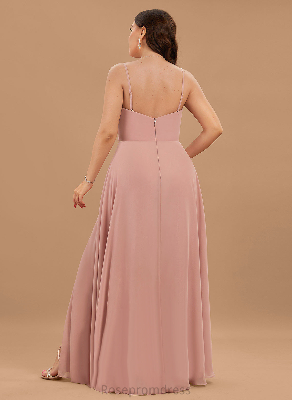 Length Fabric Straps&Sleeves Floor-Length Neckline Silhouette A-line V-Neck Nevaeh Natural Waist Floor Length A-Line/Princess Bridesmaid Dresses