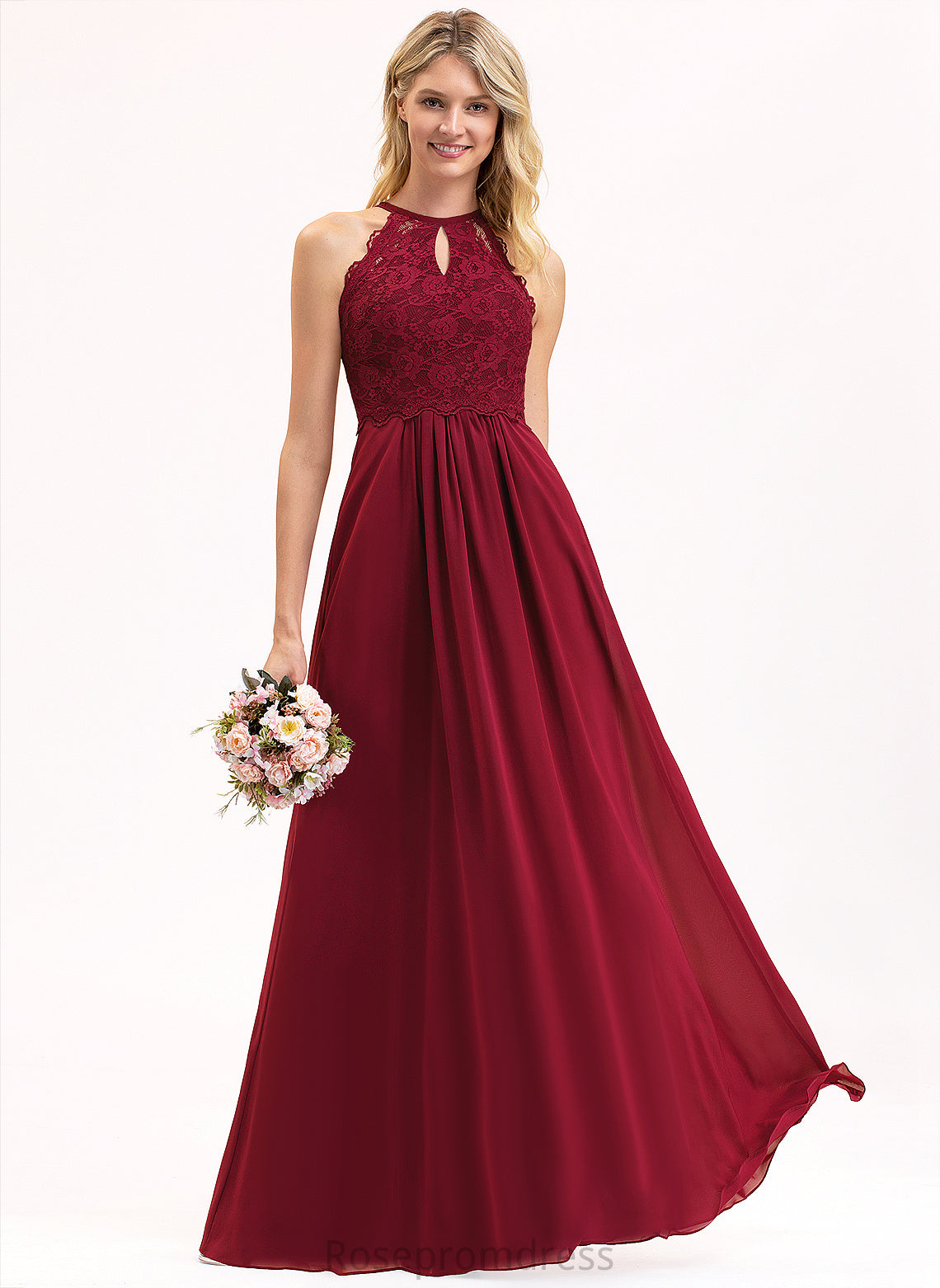 Jane Prom Dresses A-Line Scoop Lace Chiffon Floor-Length