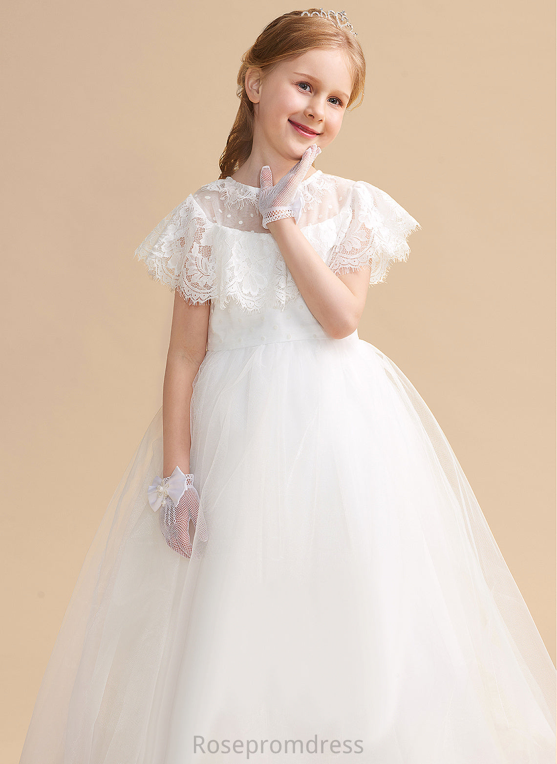 Neck Dress Tulle/Lace Scoop A-Line Sleeveless Flower Floor-length Flower Girl Dresses Brianna Girl