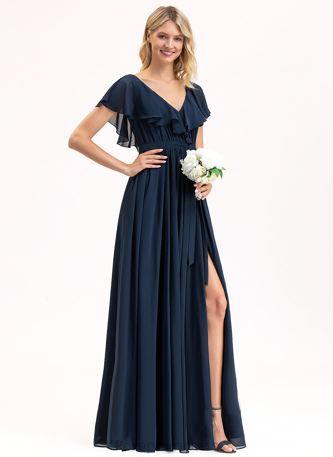 Length Silhouette Embellishment Floor-Length Fabric Neckline A-line V-Neck Fiona Bridesmaid Dresses