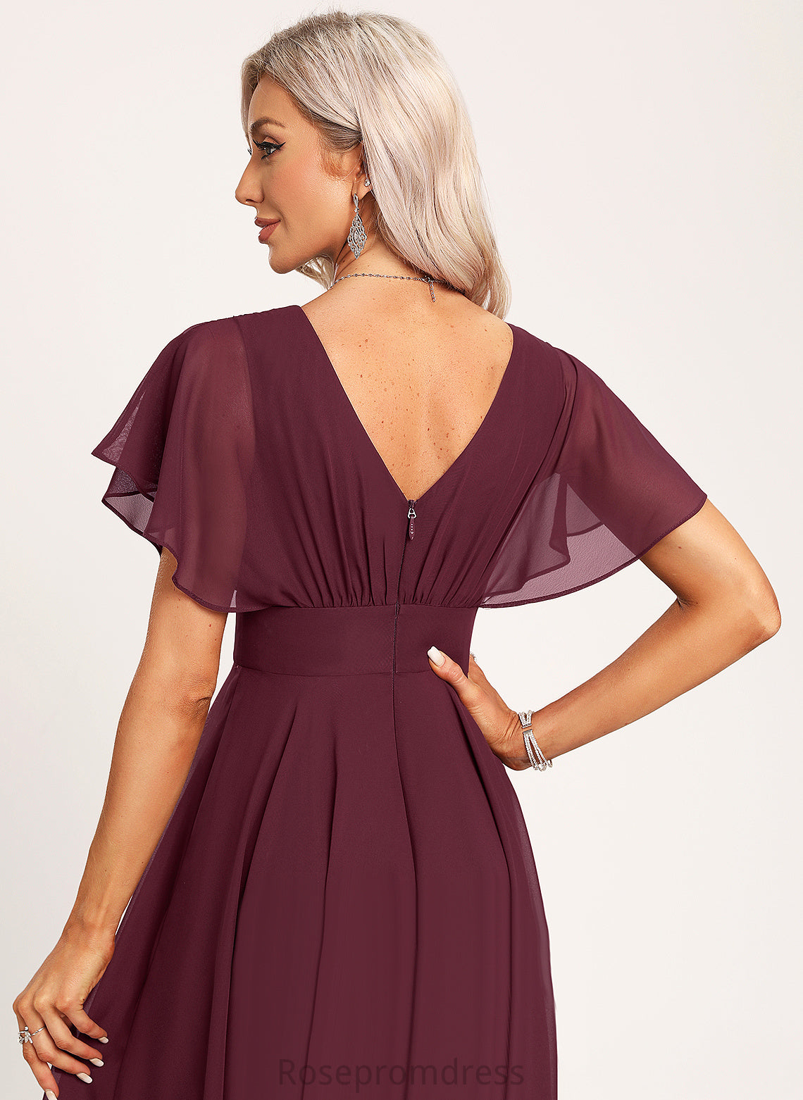 Asymmetrical Scoop Embellishment Silhouette Length A-Line Ruffle Neckline Fabric Paige Bridesmaid Dresses