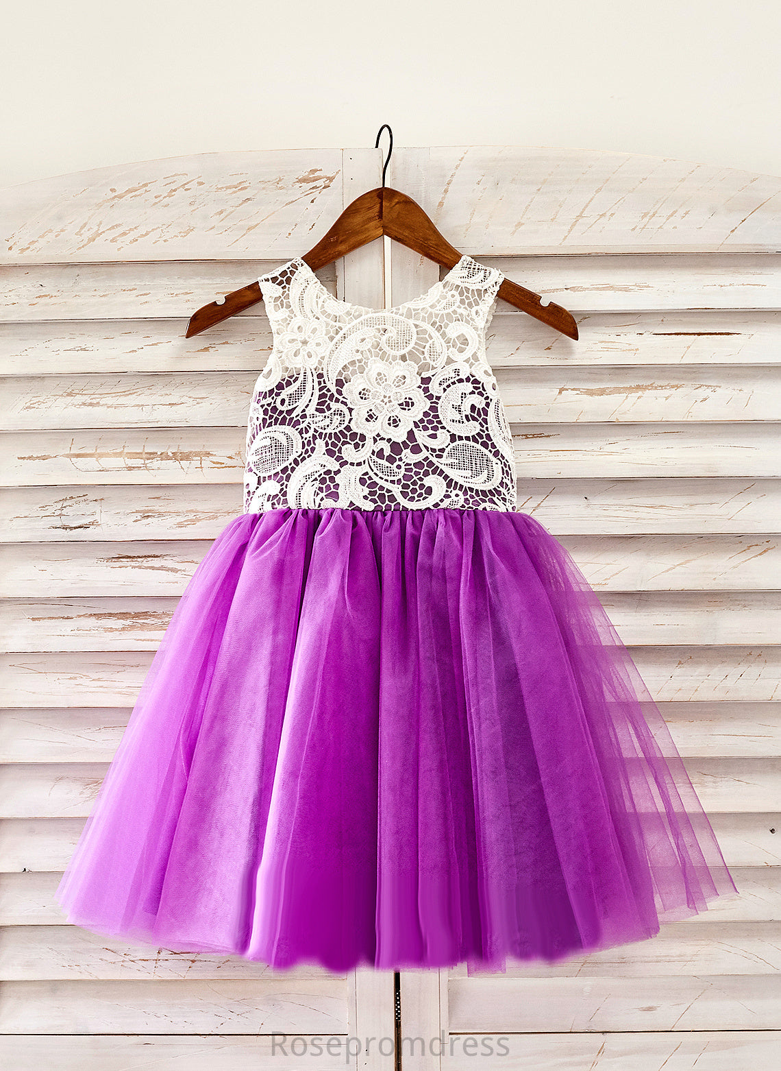 Knee-length - A-Line Flower Flower Girl Dresses Neck Scoop Tulle Lace Dress Girl With Anika Sleeveless