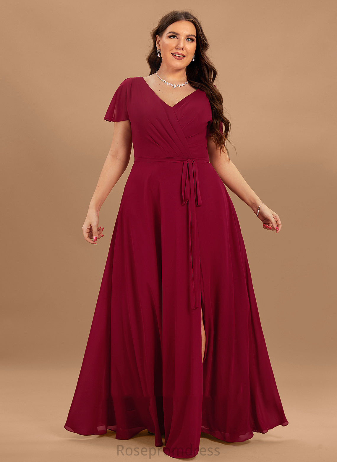 V-Neck Ellie A-line Chiffon Formal Dresses Dresses