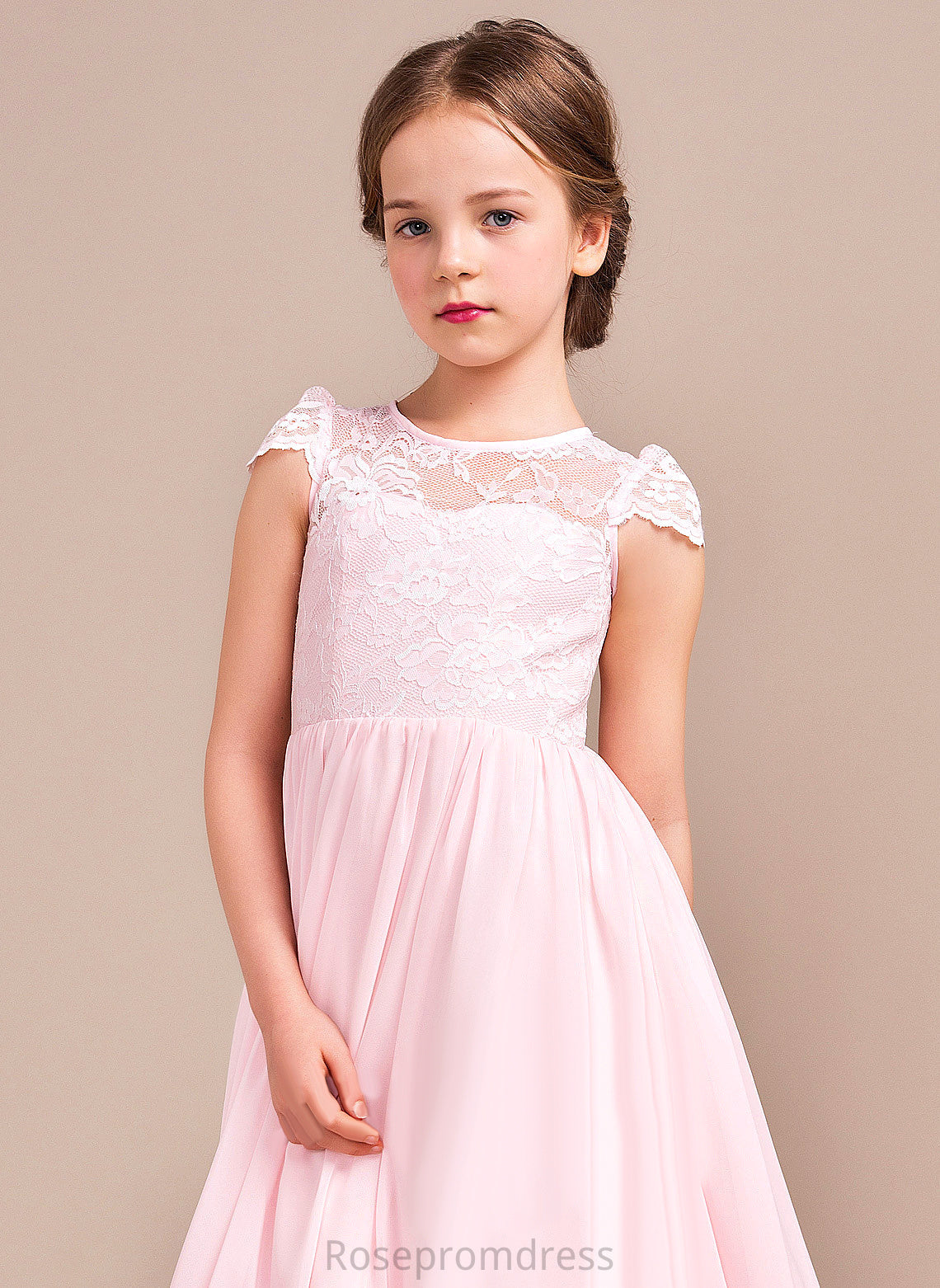 Floor-length Scoop A-Line/Princess Neck Dress Flower Madalyn Sleeveless Chiffon/Lace Girl Flower Girl Dresses -