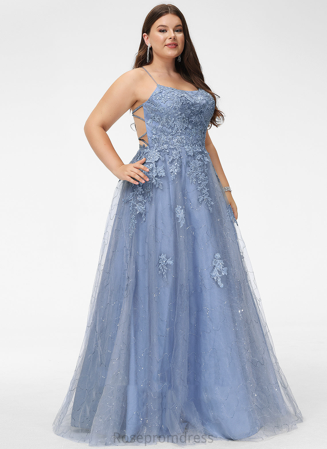 Sequins Tulle Floor-Length Prom Dresses Ball-Gown/Princess Square With Rosalyn