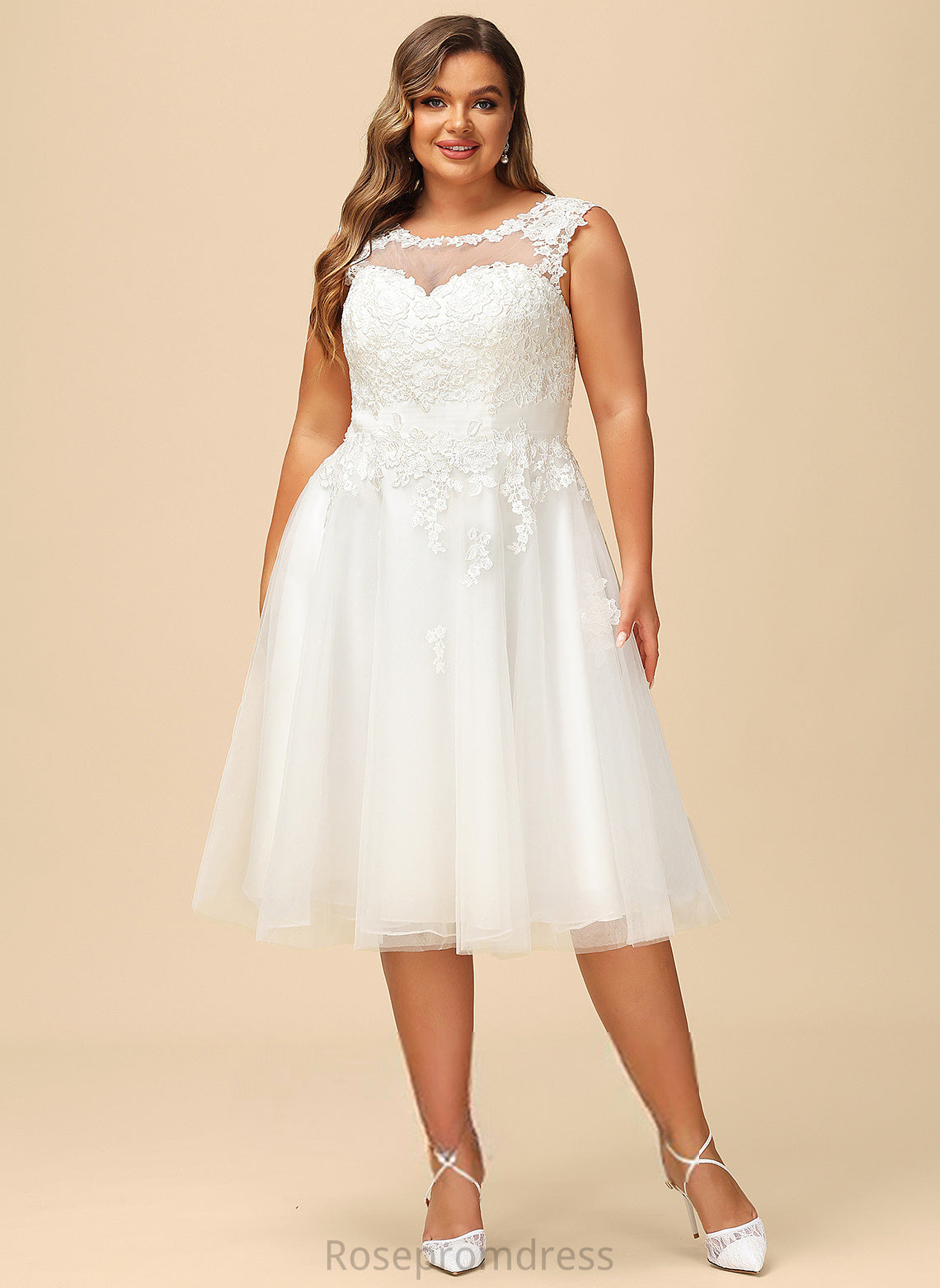 Ruffle Wedding Cailyn A-Line Illusion Lace Tulle Asymmetrical With Dress Wedding Dresses