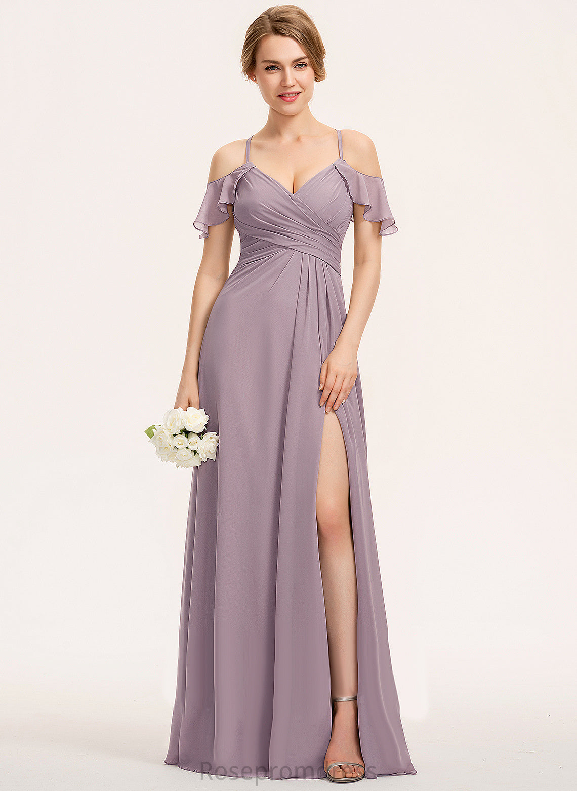 Fabric Straps&Sleeves Floor-Length A-Line Silhouette Pleated Length Embellishment Carley Floor Length Sleeveless Natural Waist Bridesmaid Dresses