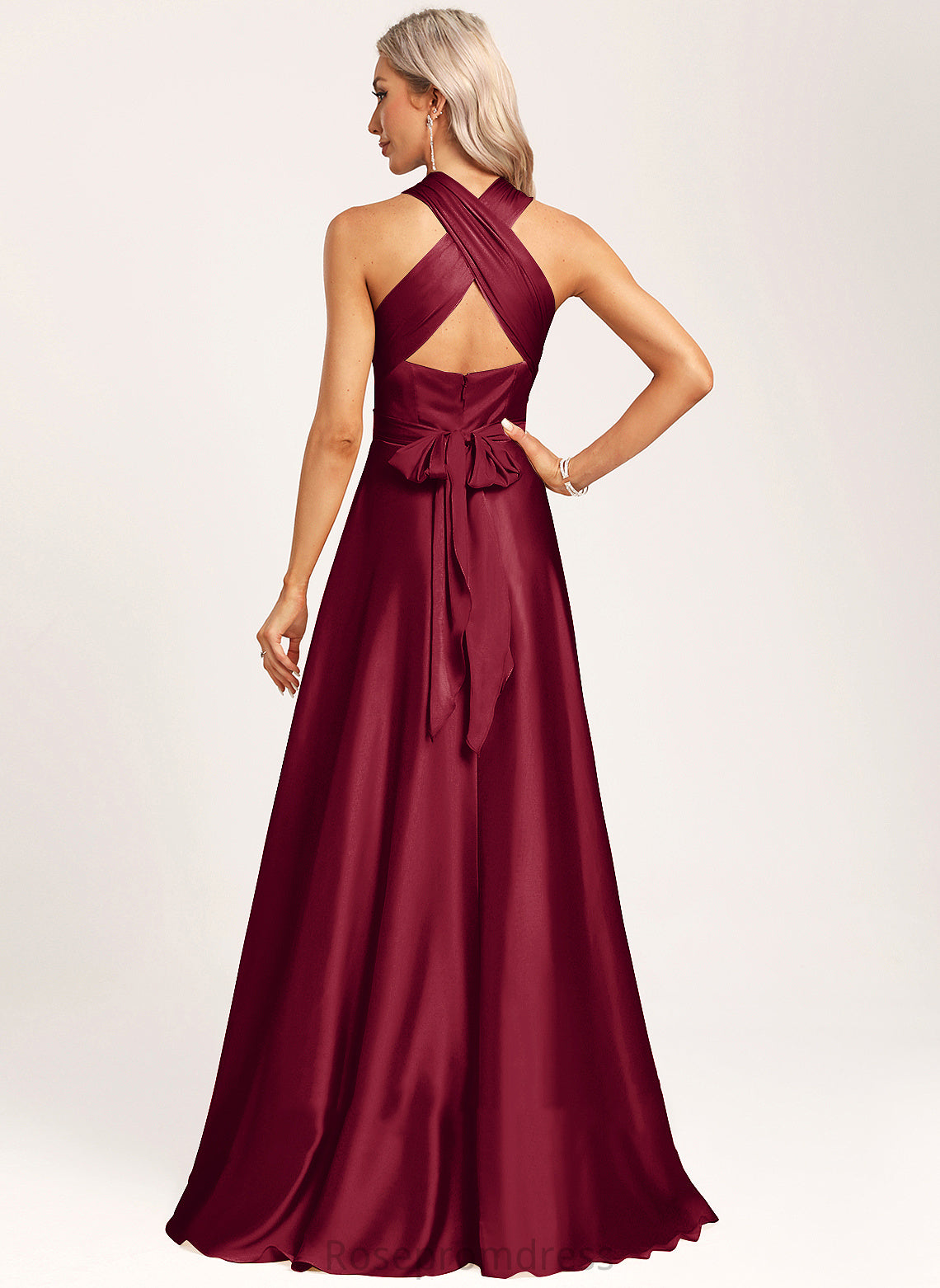 OneShoulder Sleeveless ShortSleeves V-Neck Length A-line Halter Silhouette Straps&Sleeves BackStyle Neckline Floor-Length Bridesmaid Dresses