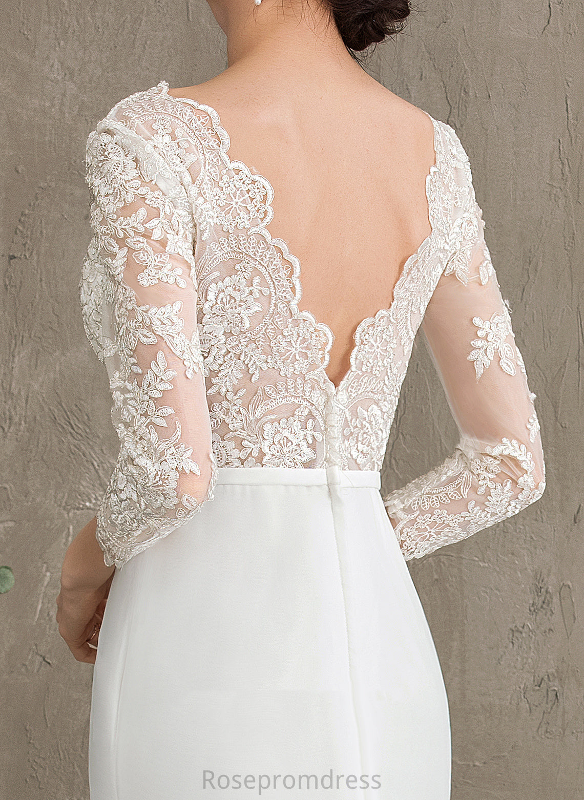 Trumpet/Mermaid Beading Sequins Lace Wedding Wedding Dresses Train Dominique Dress Chapel With Chiffon V-neck