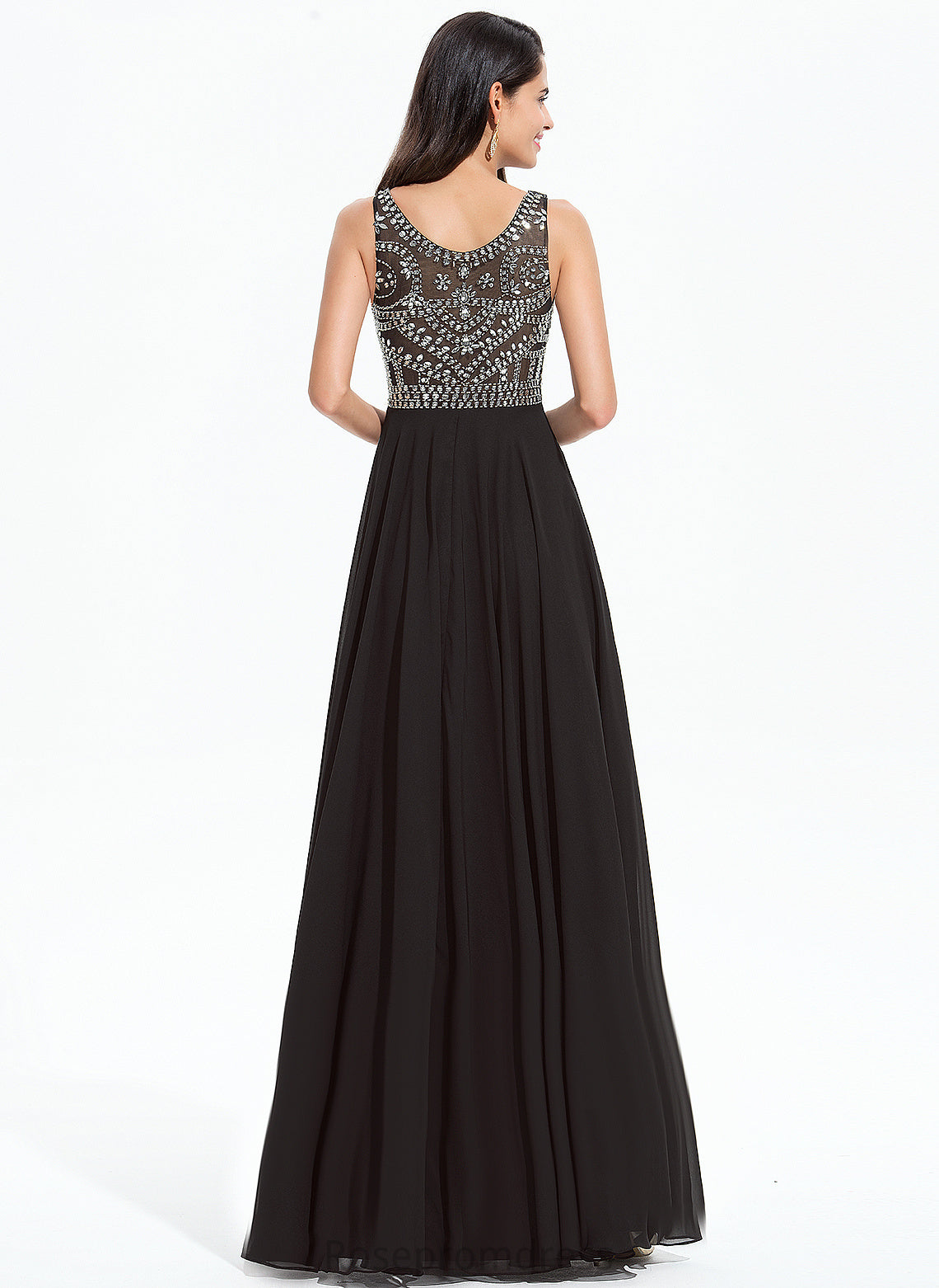 Beading Skyla Scoop With Prom Dresses A-Line Chiffon Floor-Length Sequins