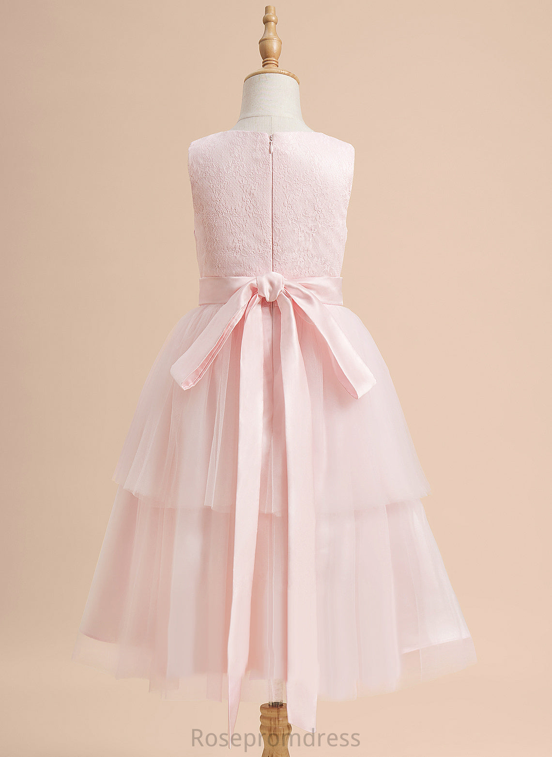 Satin/Tulle Neck Knee-length Scoop Girl Kelsey With A-Line Flower Girl Dresses - Dress Lace Sleeveless Flower