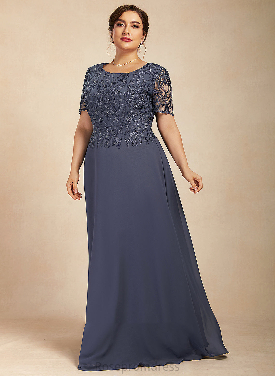 Dress Camryn Bride Neck Chiffon Mother of the Bride Dresses the Lace of Floor-Length Scoop Mother A-Line