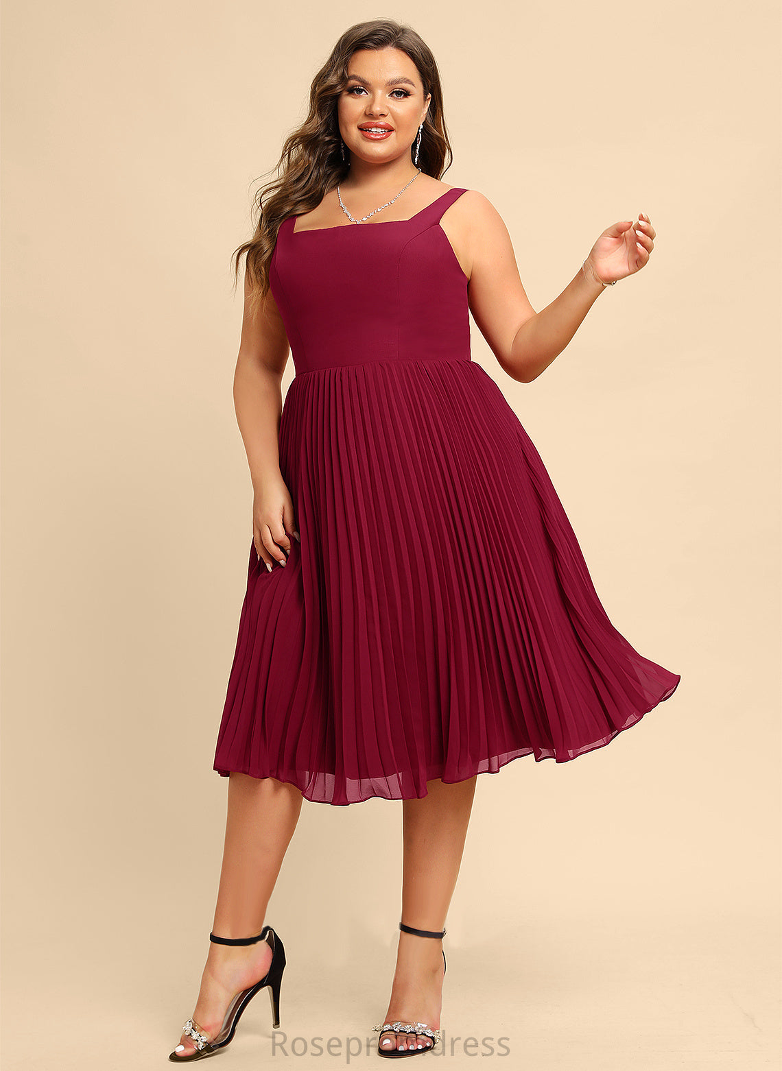 Square Paige Dresses Neck A-line Formal Dresses Chiffon