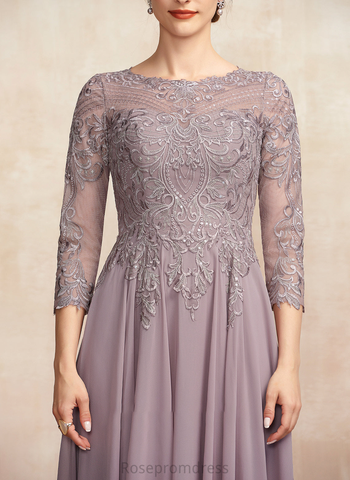 Sequins of Mother A-Line Dress Payten Floor-Length the With Mother of the Bride Dresses Bride Neck Chiffon Lace Scoop