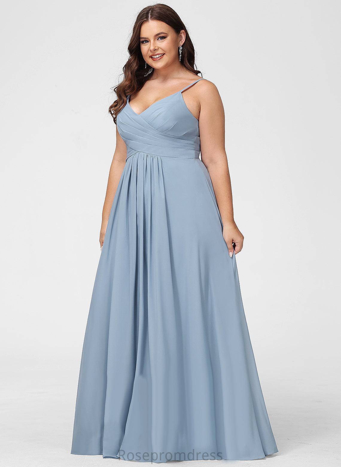 V-neck Pleated Length A-Line Silhouette Neckline Embellishment Floor-Length Fabric Molly Floor Length V-Neck Bridesmaid Dresses