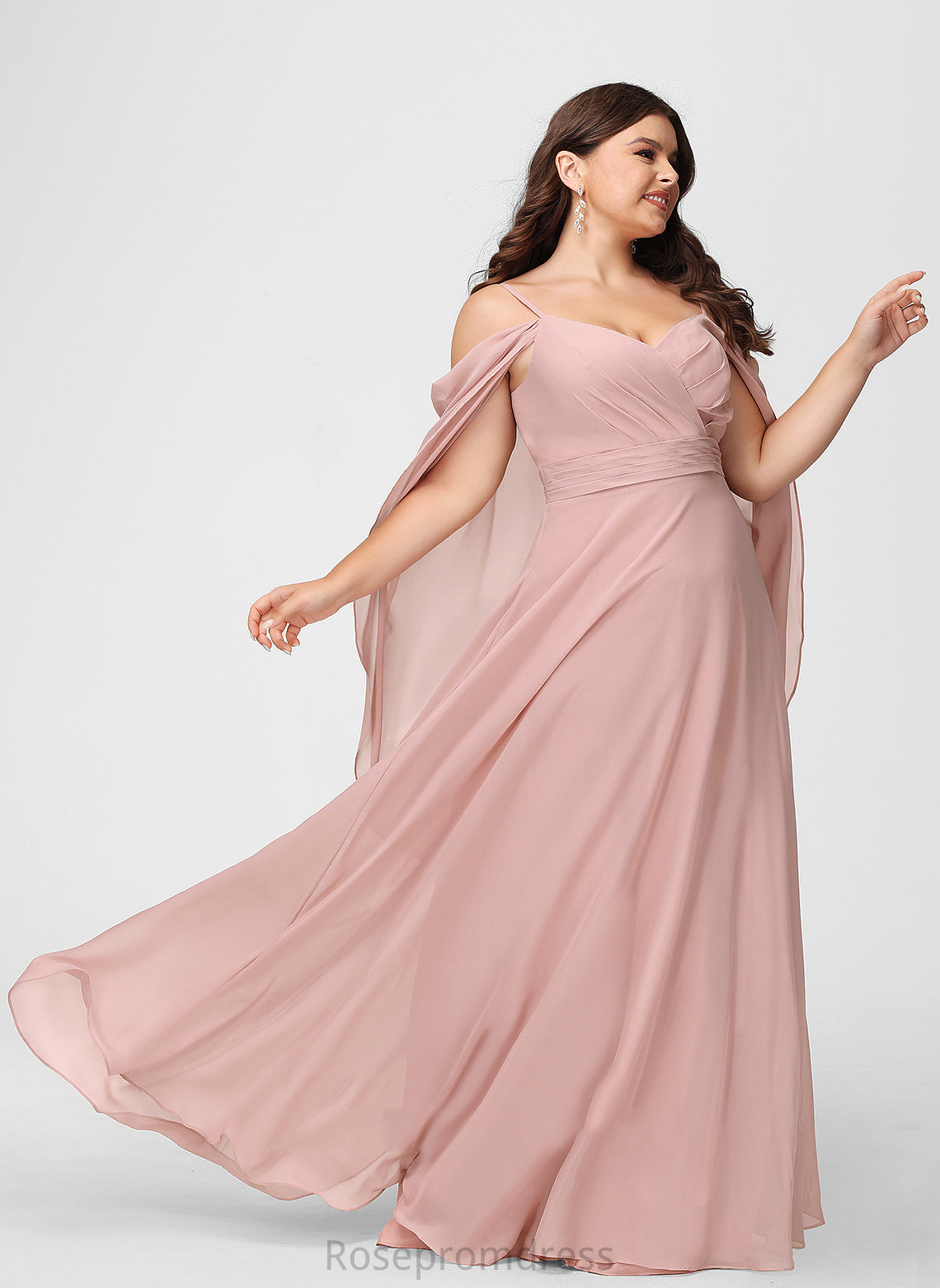 Straps Fabric Silhouette Length V-neck Floor-Length A-Line Neckline Dana Floor Length A-Line/Princess Sleeveless Bridesmaid Dresses