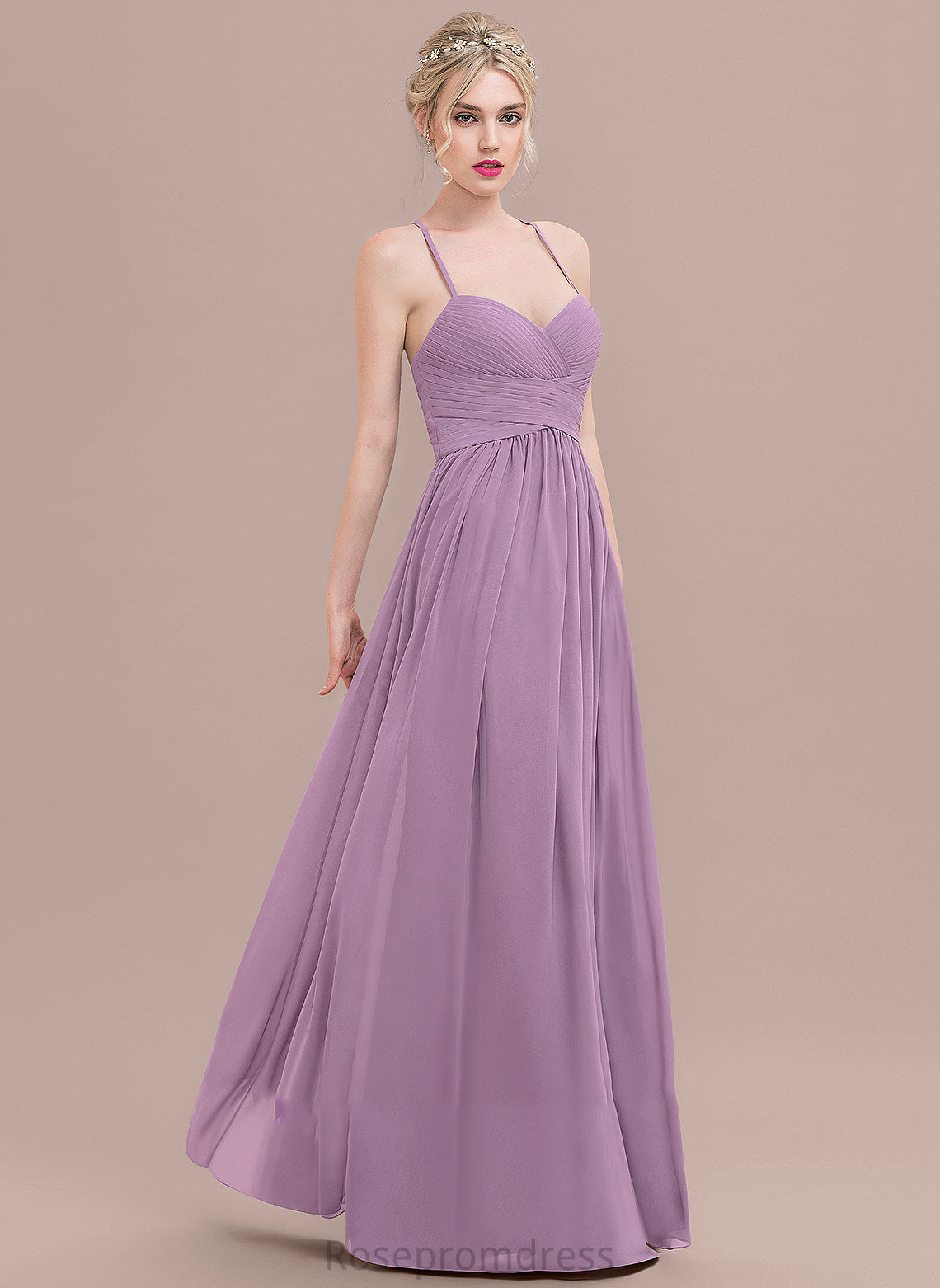 Chiffon Floor-Length Ruffle Sweetheart With Lauren A-Line Prom Dresses