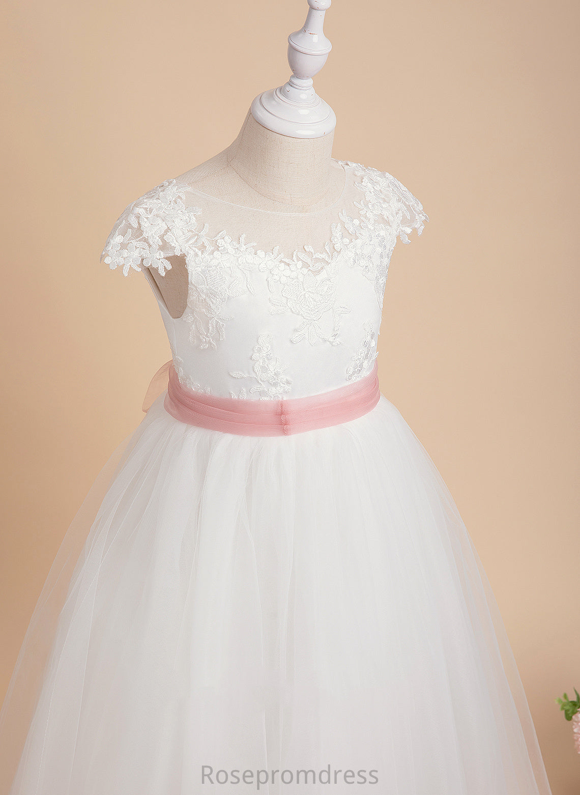 Scoop Lace/Sash Ball-Gown/Princess Sleeveless Girl Flower Neck Floor-length With Lace Dress - Flower Girl Dresses Genesis