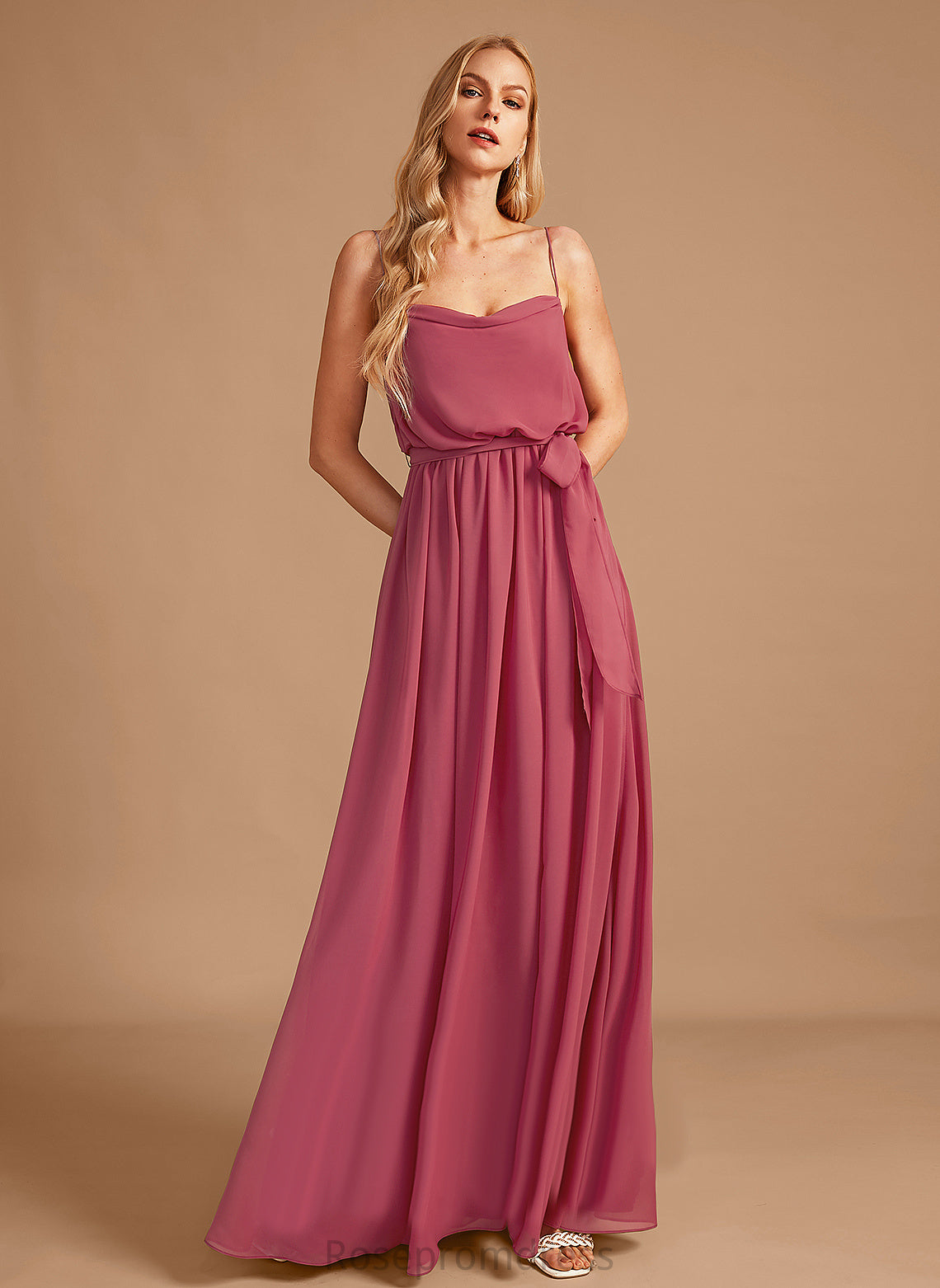 Cowl Fabric Silhouette Neckline Floor-Length A-line Length Straps&Sleeves Elisabeth Bridesmaid Dresses