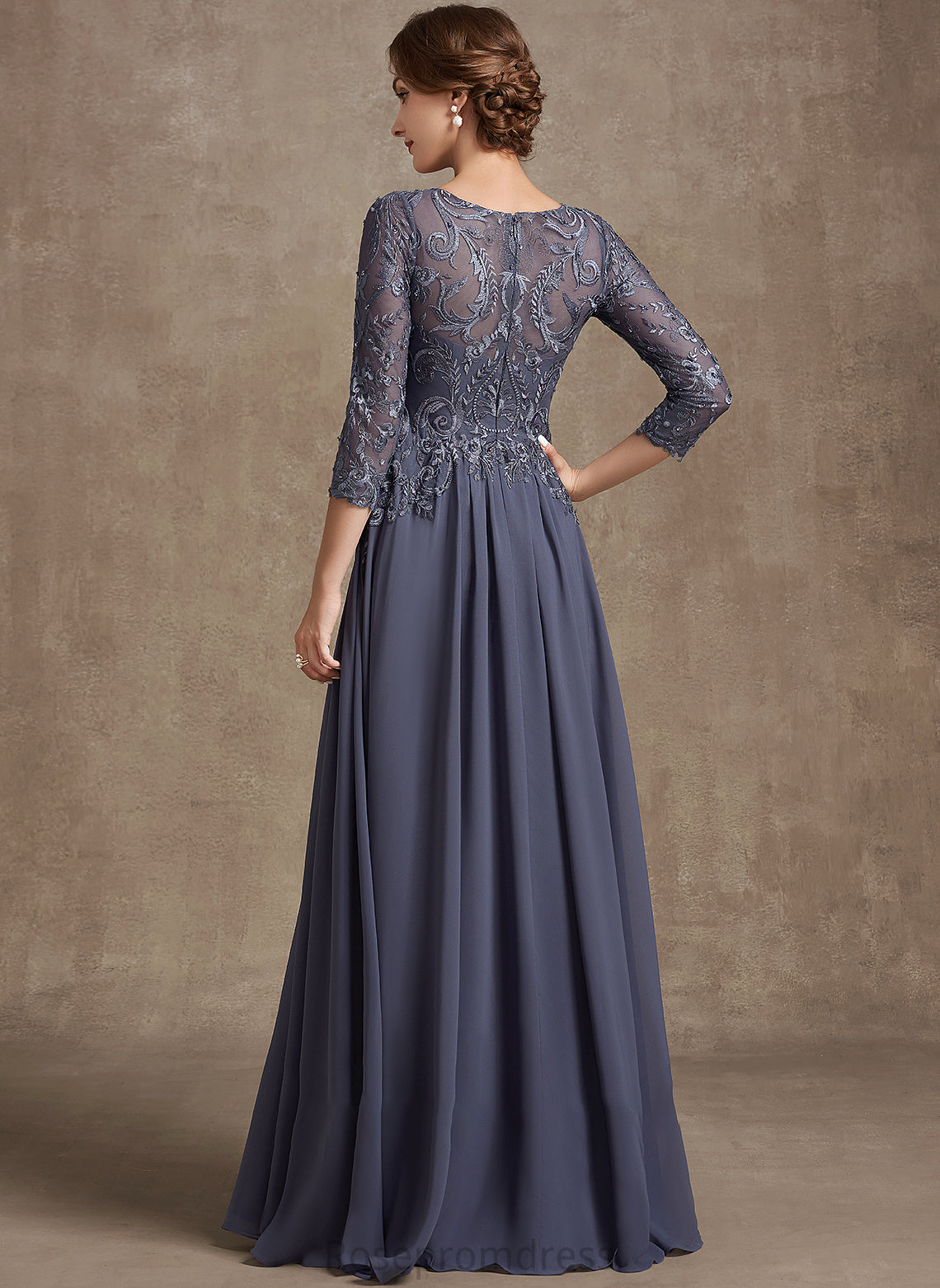 of Dress Neck Chiffon Scoop the Lace Mother of the Bride Dresses Bride Floor-Length Ximena A-Line Mother