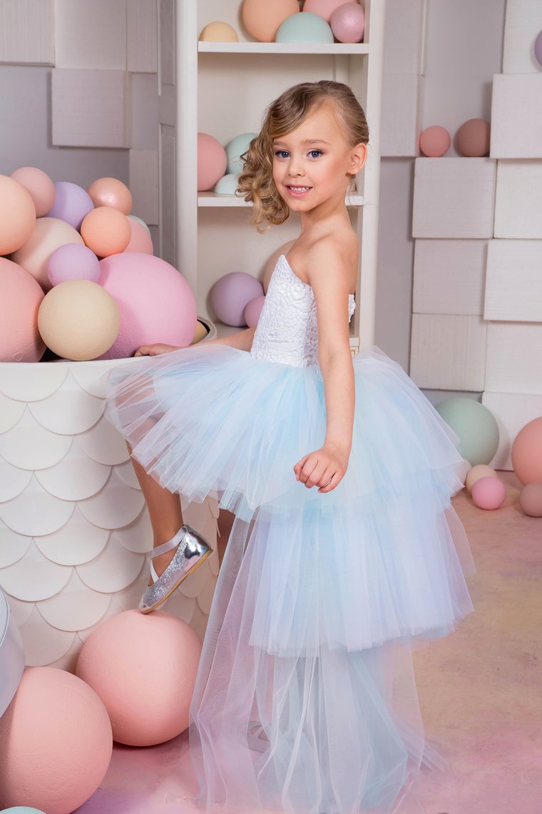 2024 Sweetheart A Line Flower Girl Dresses Tulle & Lace Asymmetrical