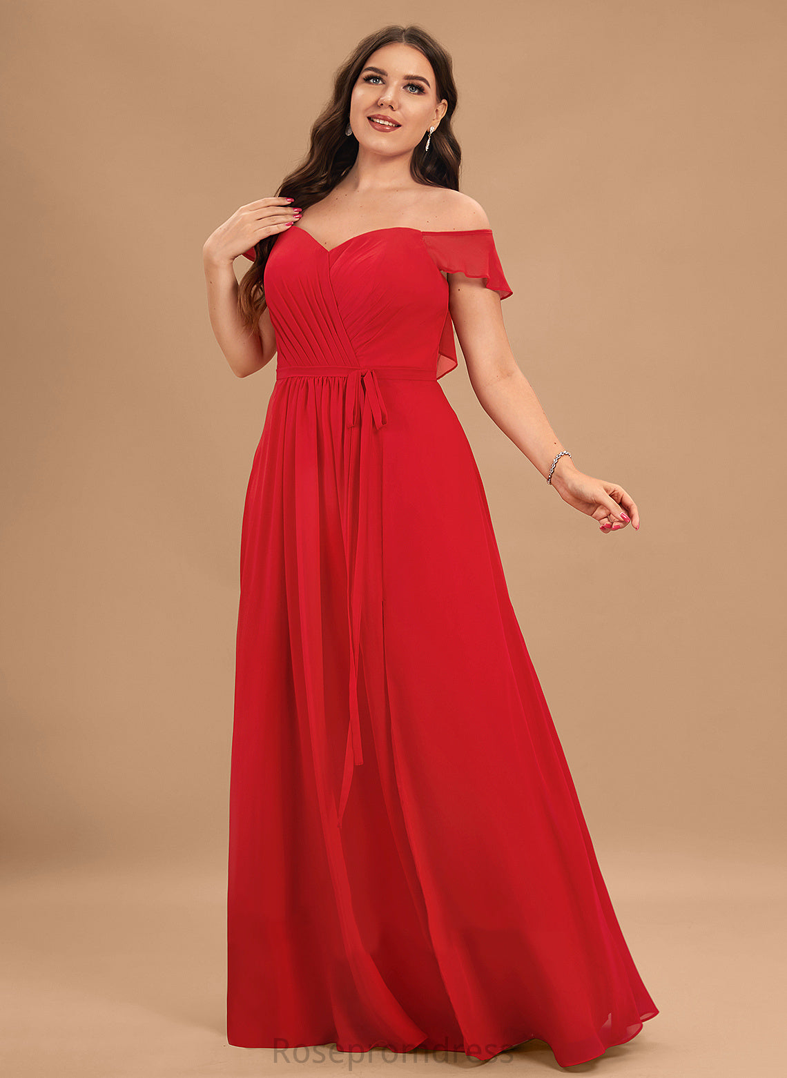 Neckline Embellishment Length Floor-Length Fabric Off-the-Shoulder Silhouette SplitFront Ruffle A-Line Frida Floor Length Bridesmaid Dresses