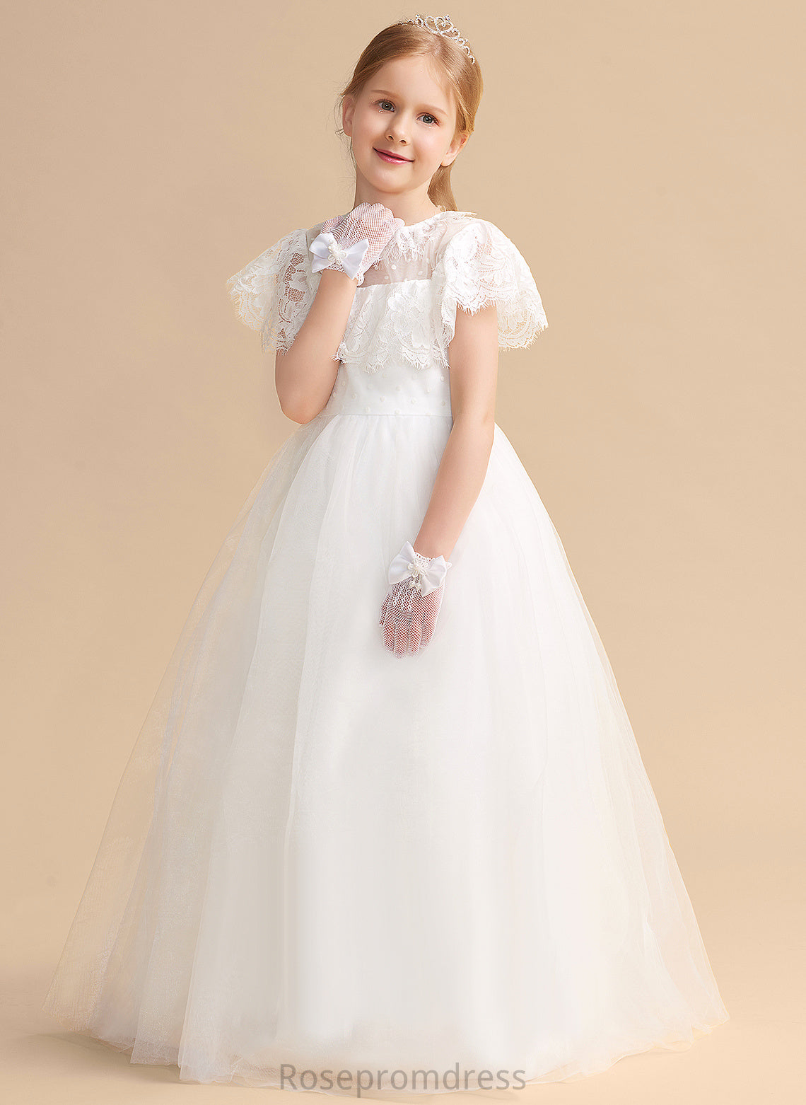 Neck Dress Tulle/Lace Scoop A-Line Sleeveless Flower Floor-length Flower Girl Dresses Brianna Girl