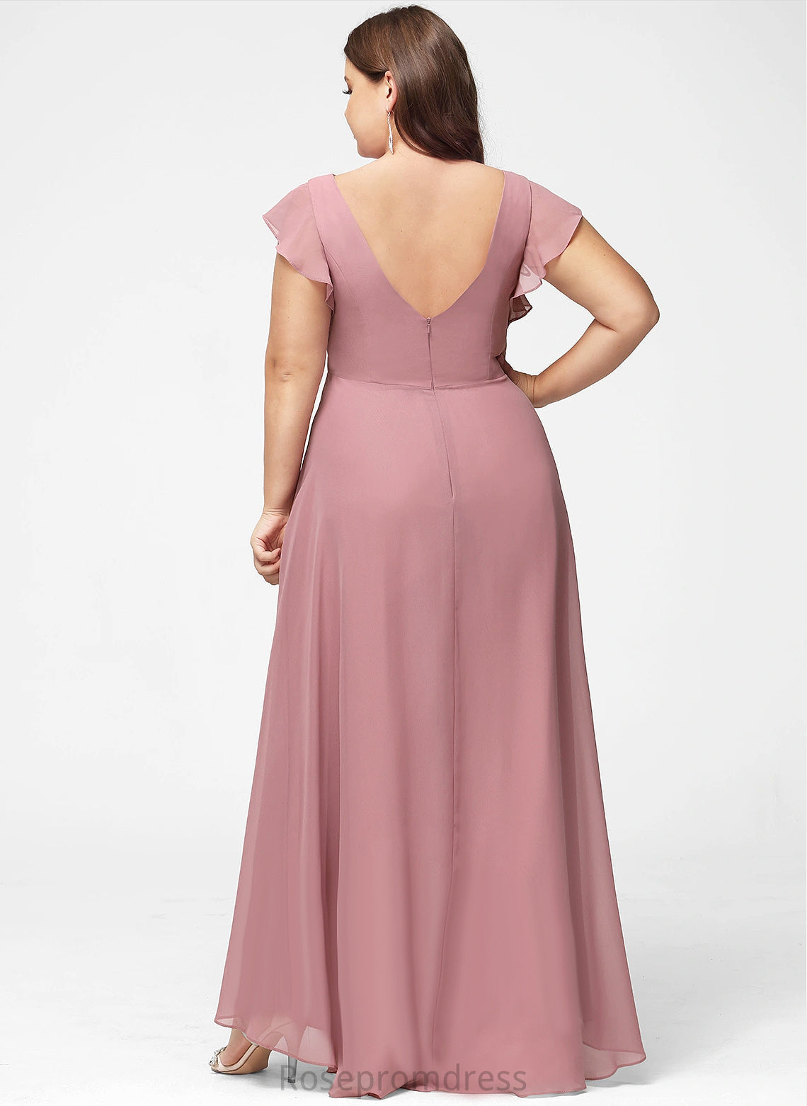 Scoop Length A-line Asymmetrical Silhouette Neckline Fabric Straps&Sleeves Jaylynn Sleeveless Spaghetti Staps Natural Waist Bridesmaid Dresses