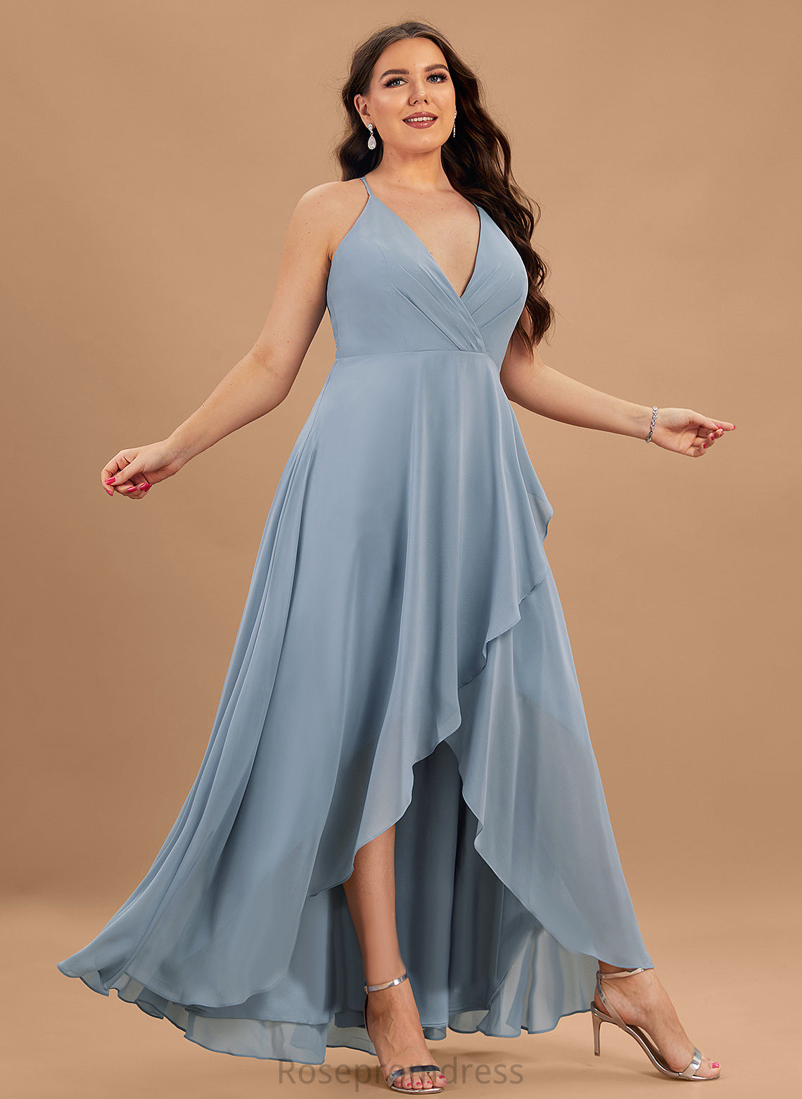 Asymmetrical Kaylynn Dress Chiffon Cocktail V-neck A-Line Cocktail Dresses