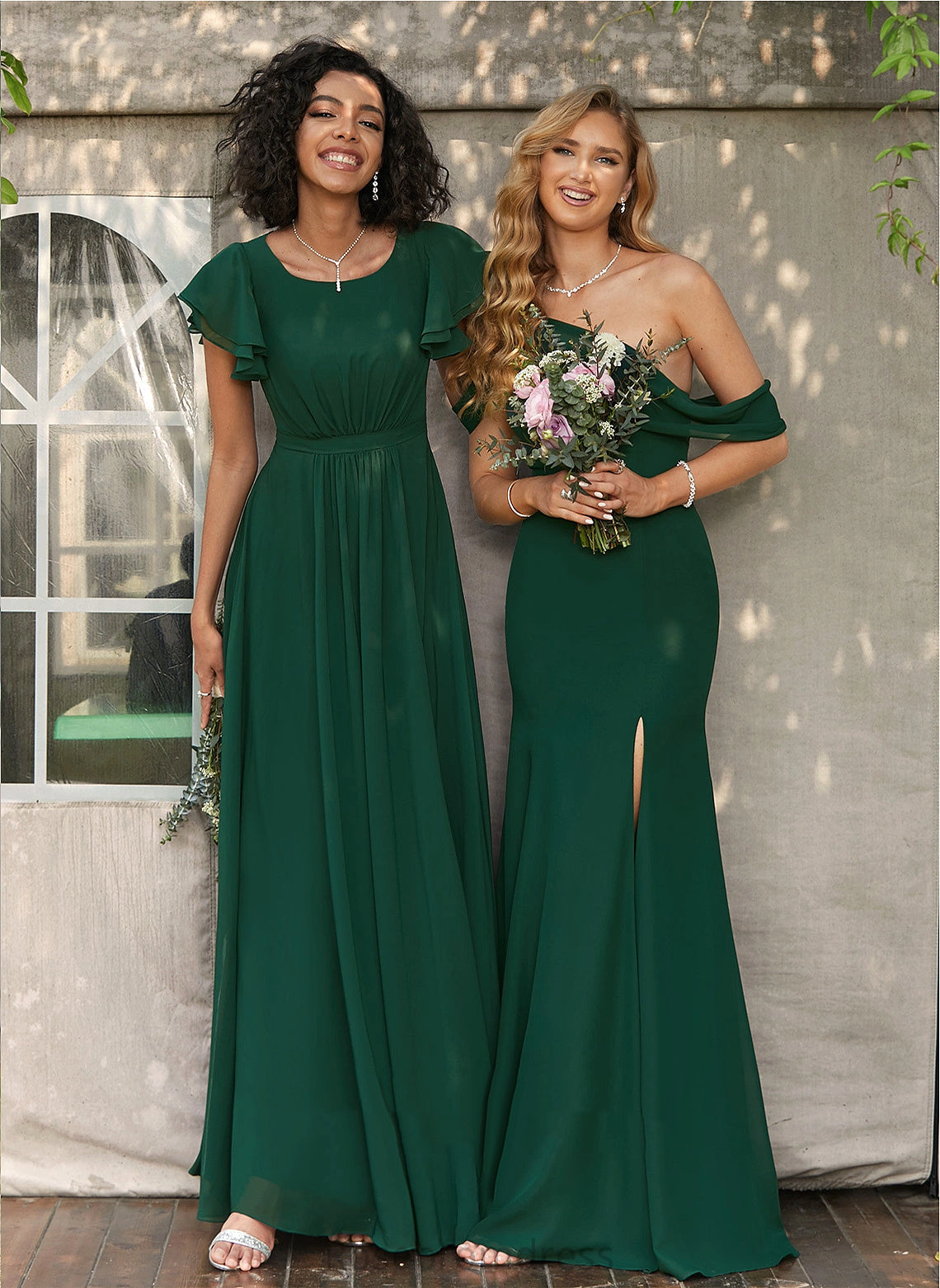 Scoop A-line Neckline Length Floor-Length Straps&Sleeves Silhouette Fabric Katelynn Natural Waist Floor Length Spaghetti Staps Bridesmaid Dresses